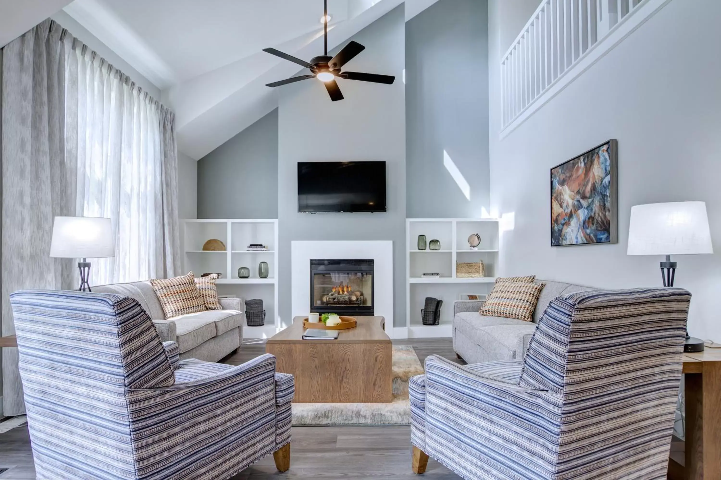 Living room, Seating Area in Pocono Mountain Villas by Exploria Resorts