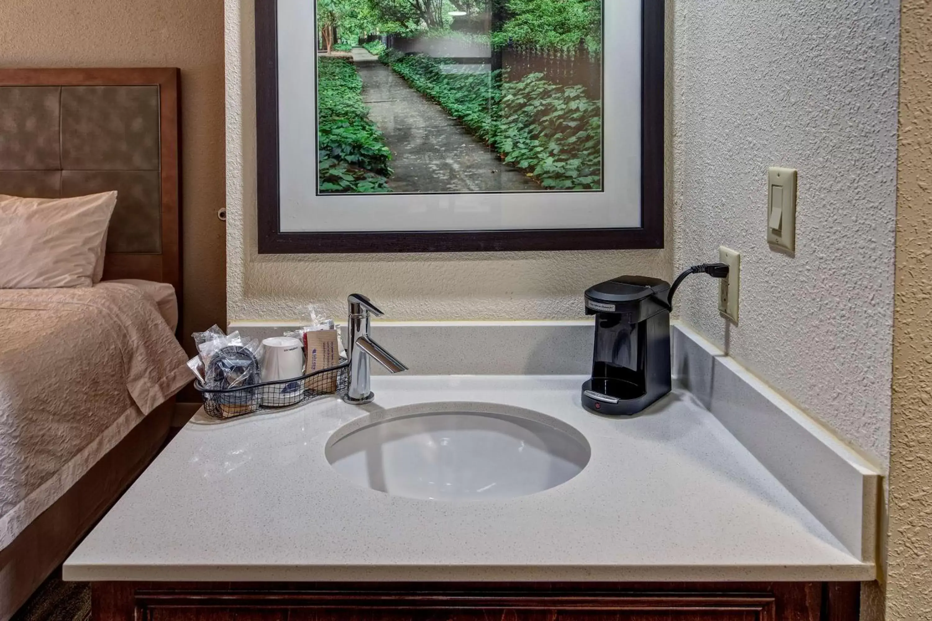 Kitchen or kitchenette, Bathroom in Hampton Inn Newberry Opera House