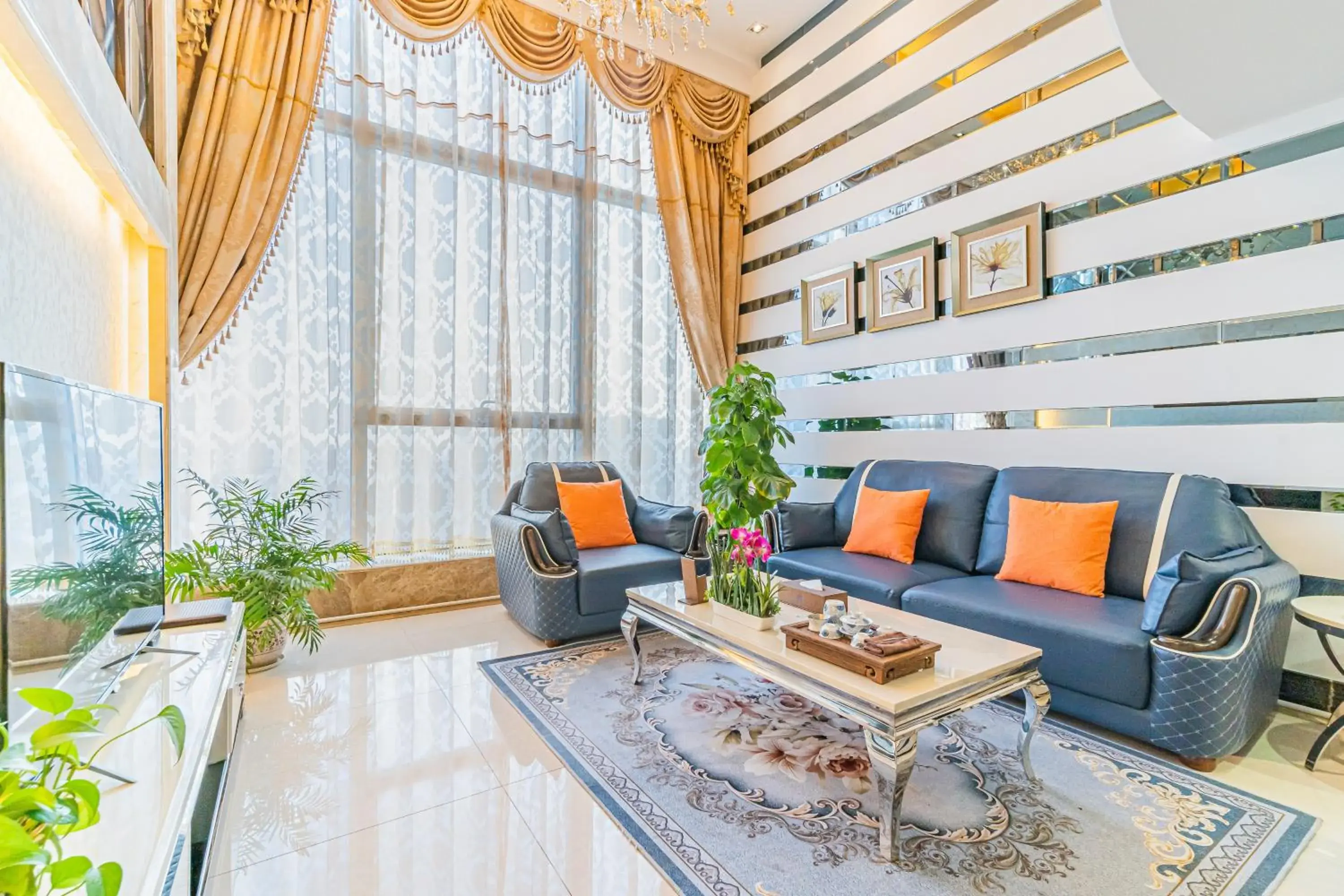 Living room in South & North International Apartment - Beijing Road -Free shuttle to Canton Fair