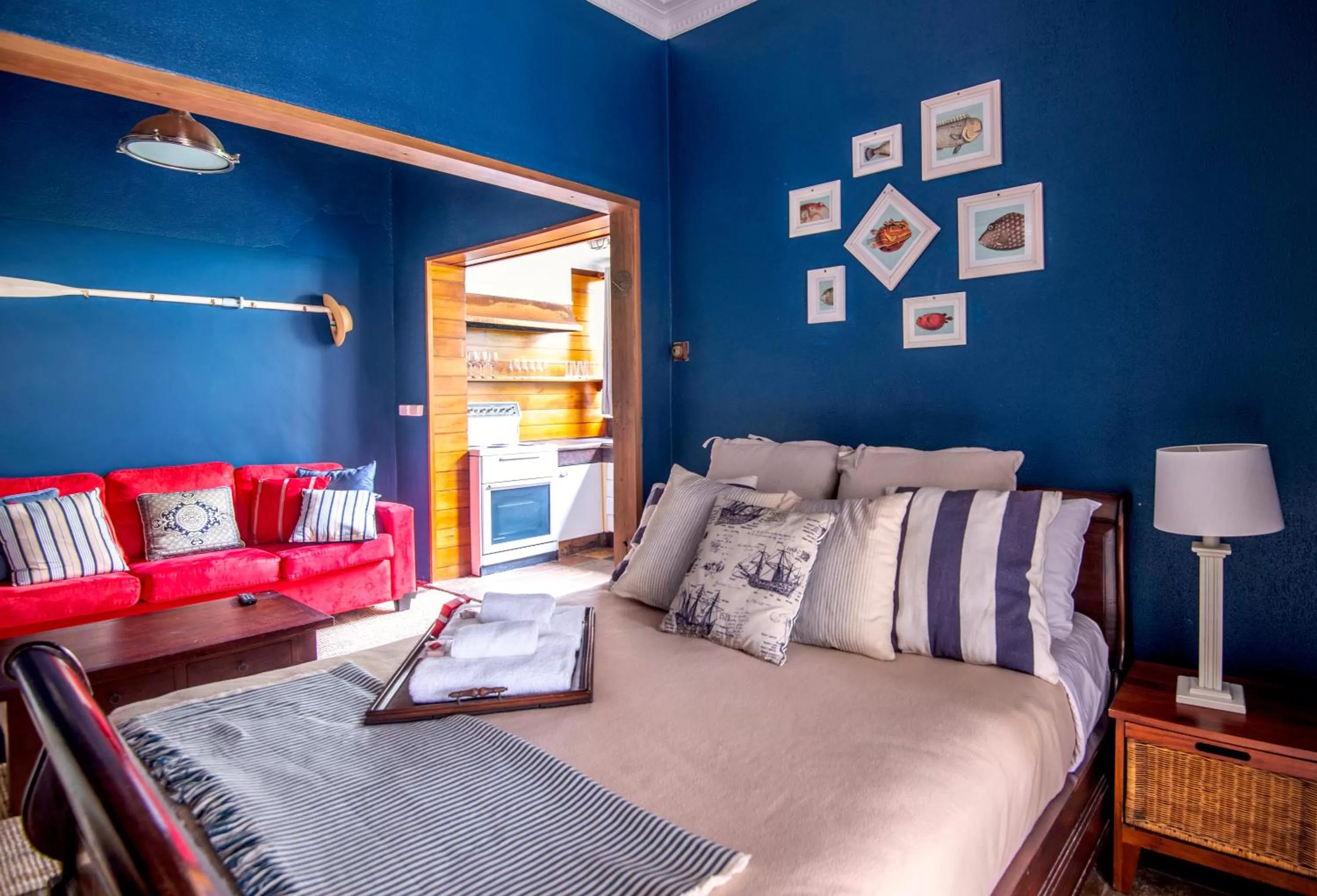 Bed in Manly Waves Studios & Apartments