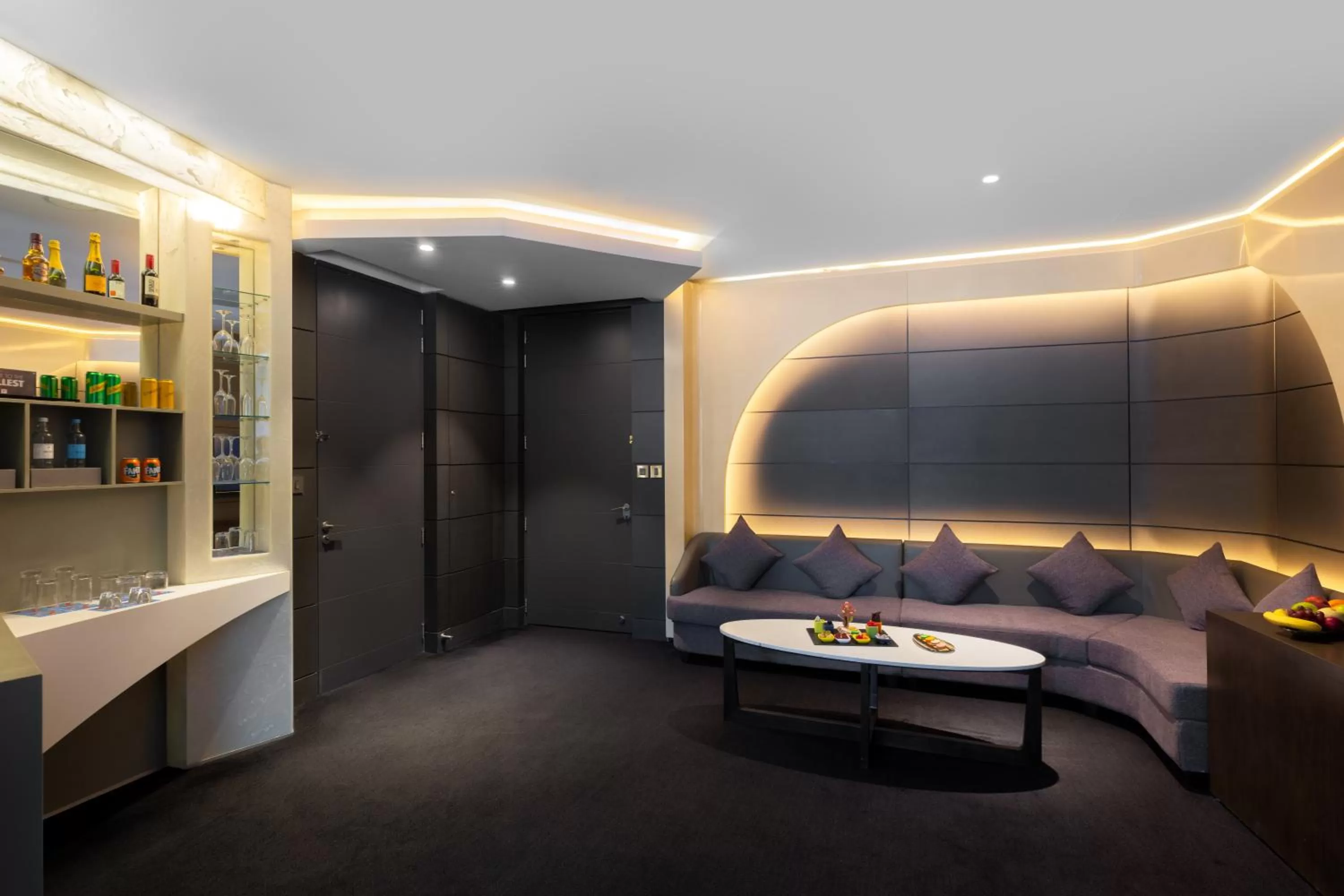 Seating area in V Hotel Dubai, Curio Collection by Hilton