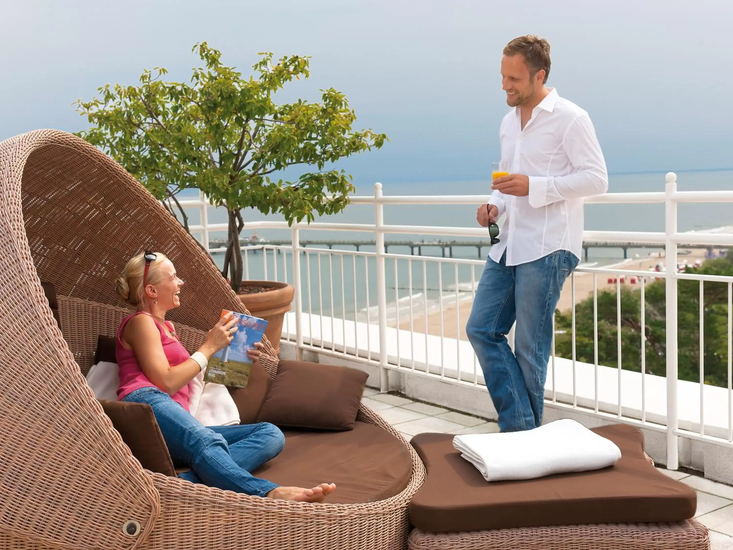 Balcony/Terrace, Guests in Travel Charme Strandhotel Bansin