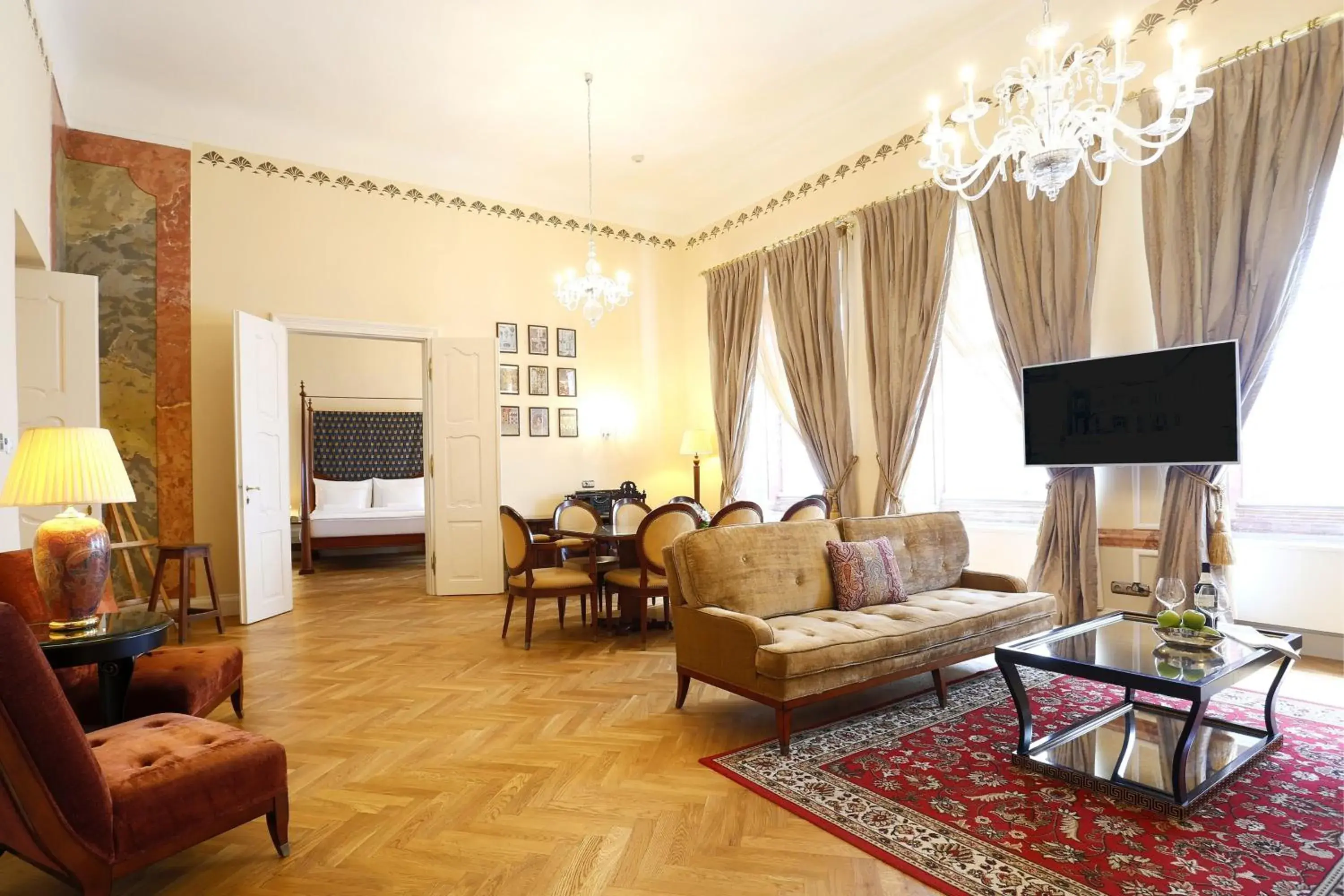 Living room, Seating Area in The Mozart Prague