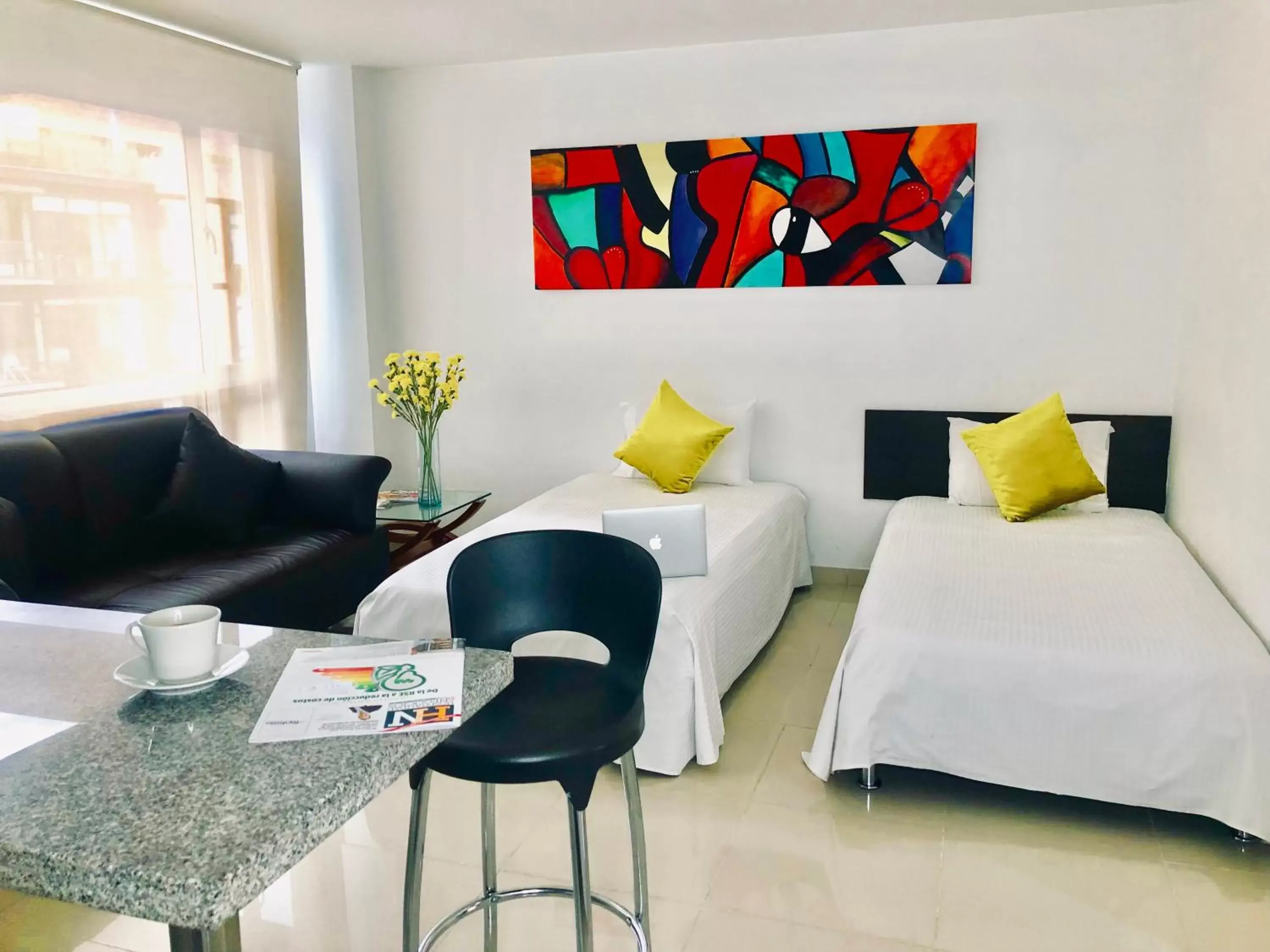 Bed in 122 Plaza Apartahotel Bed in 122 Plaza Apartahotel