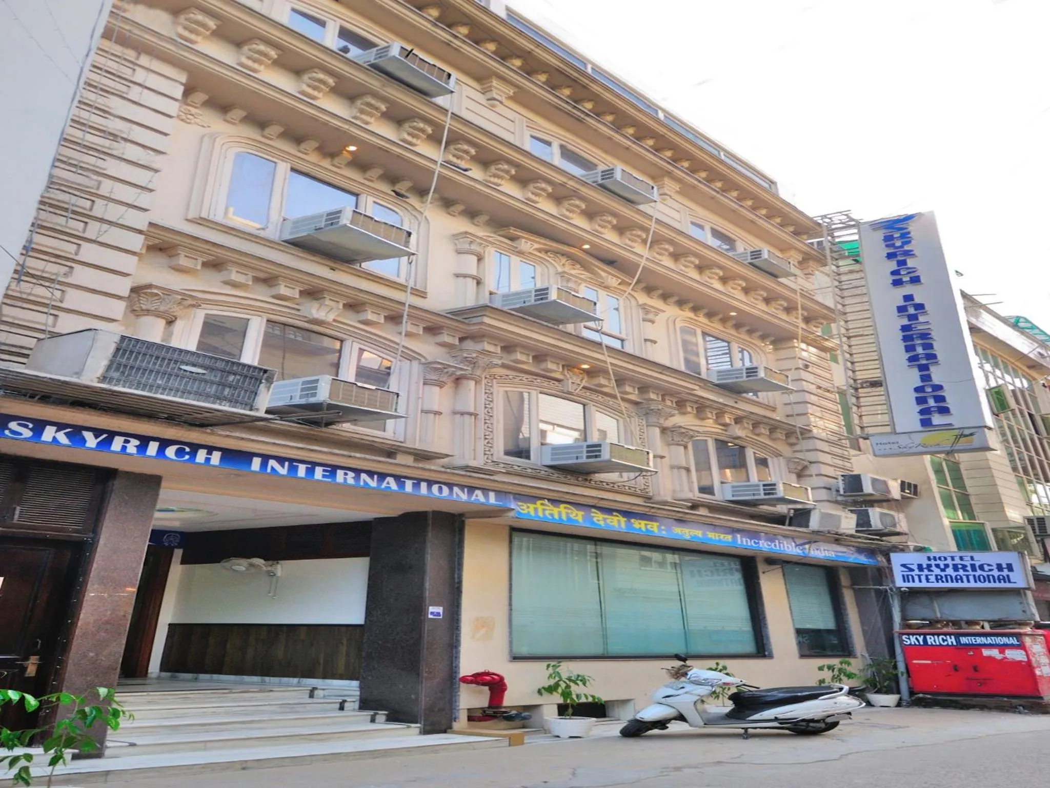 Facade/entrance in Hotel Sky Rich International - Just a min walk from Karol Bagh Metro Station