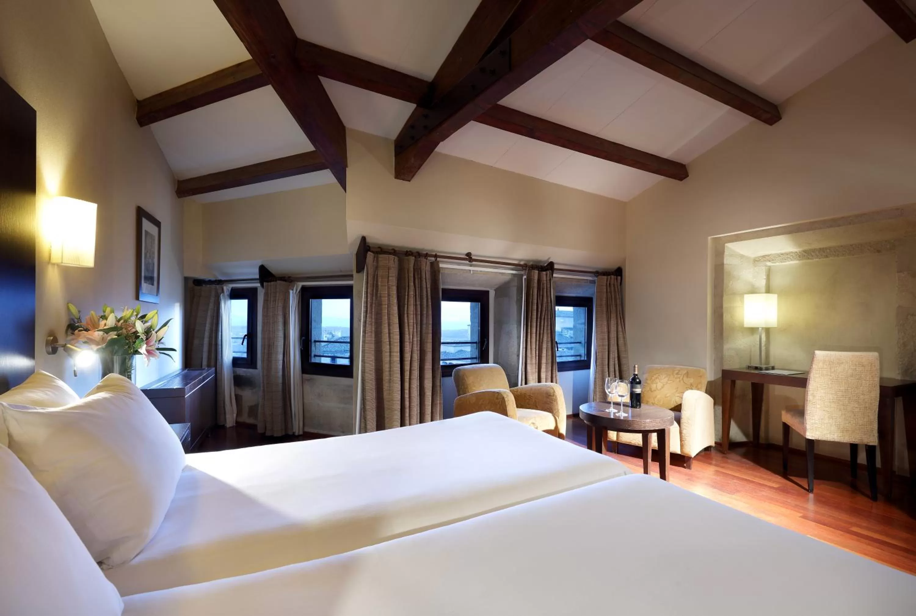 Bed in Eurostars Palacio de Santa Marta