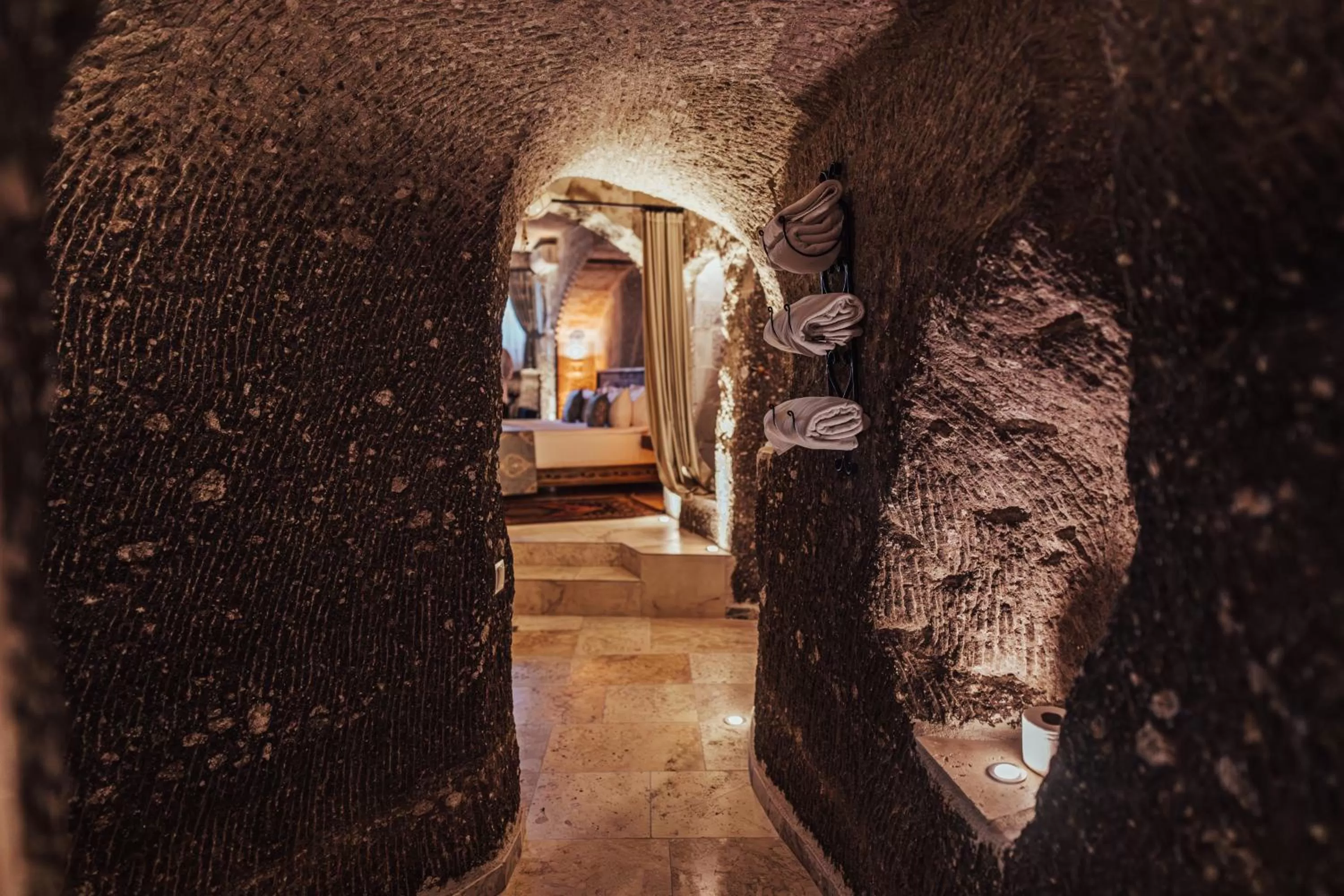 Bed in Şah Saray Cave Suites Halal Hotel