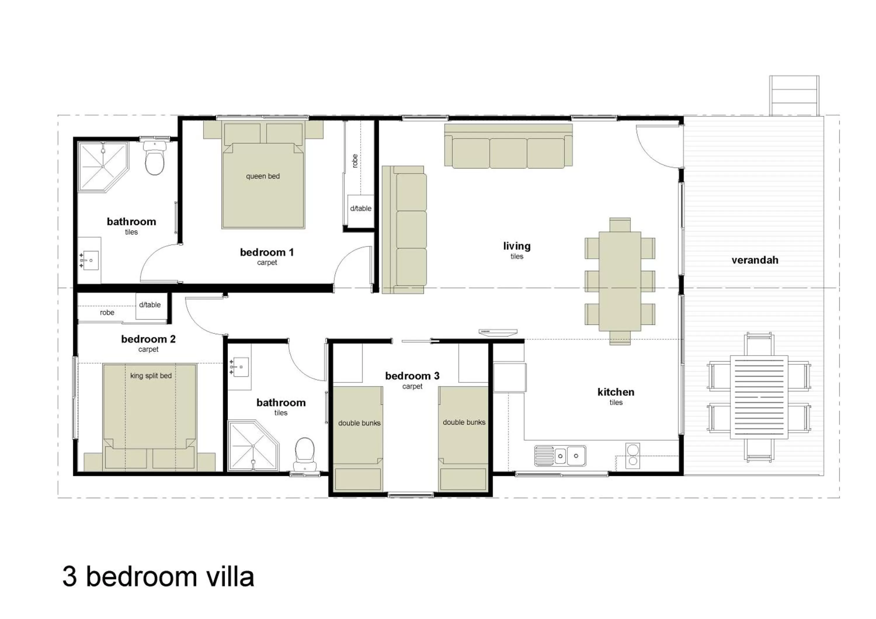 Floor plan in Alivio Tourist Park Canberra