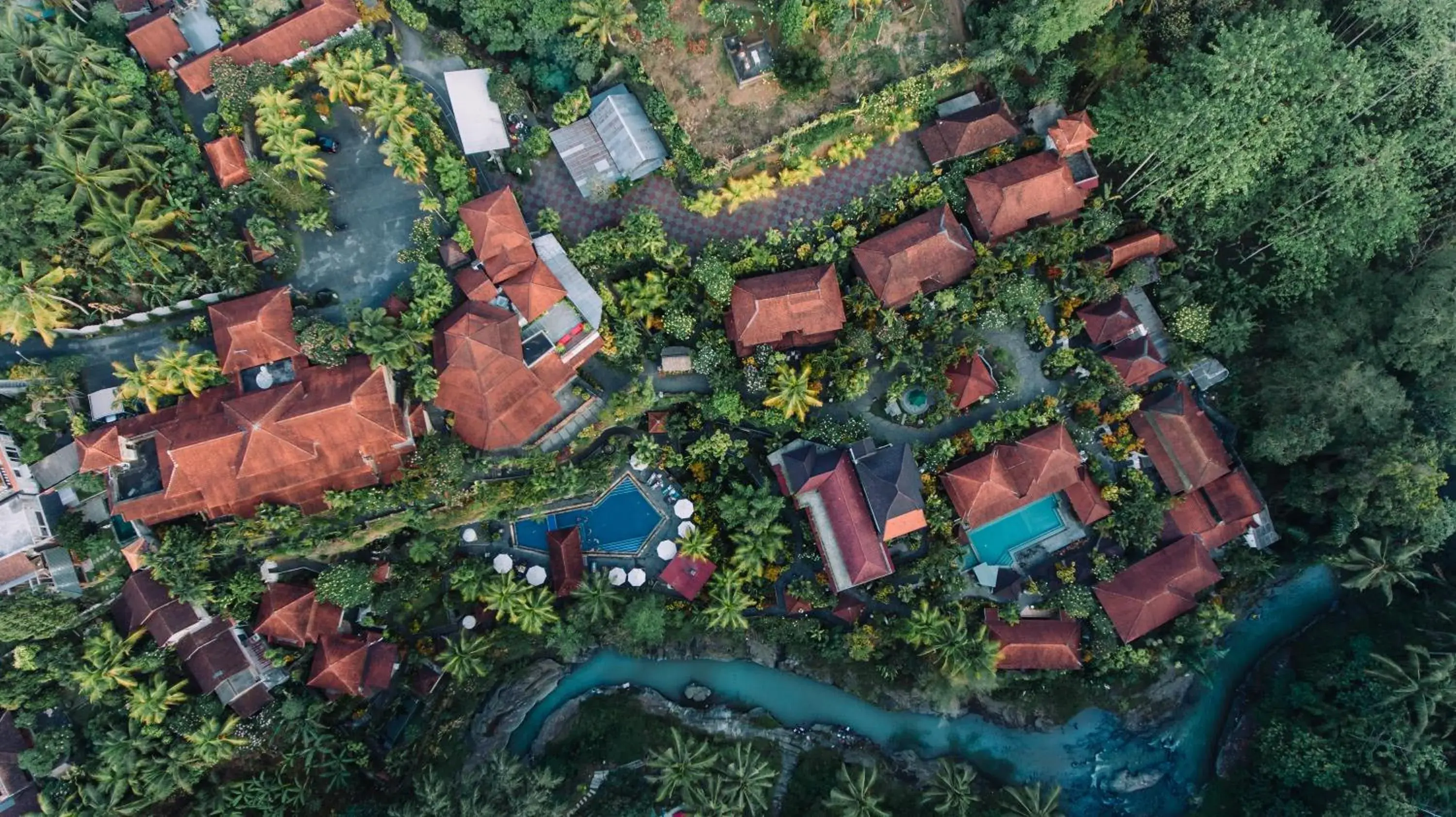 Bird's eye view, Bird's-eye View in Bali Spirit Hotel and Spa, Ubud