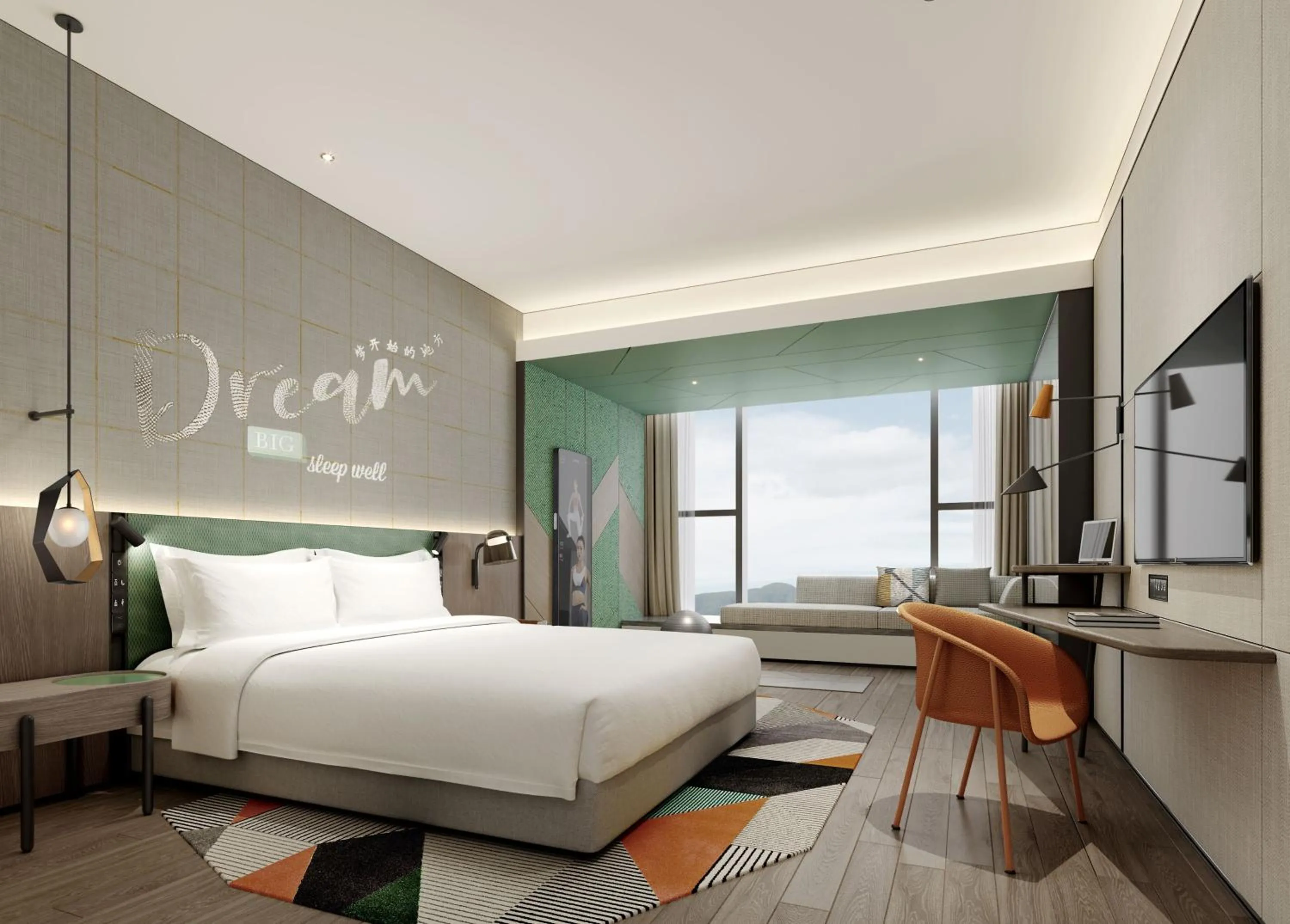 Photo of the whole room, Bed in EVEN Hotels Shenzhen Guangming Cloud Park by IHG