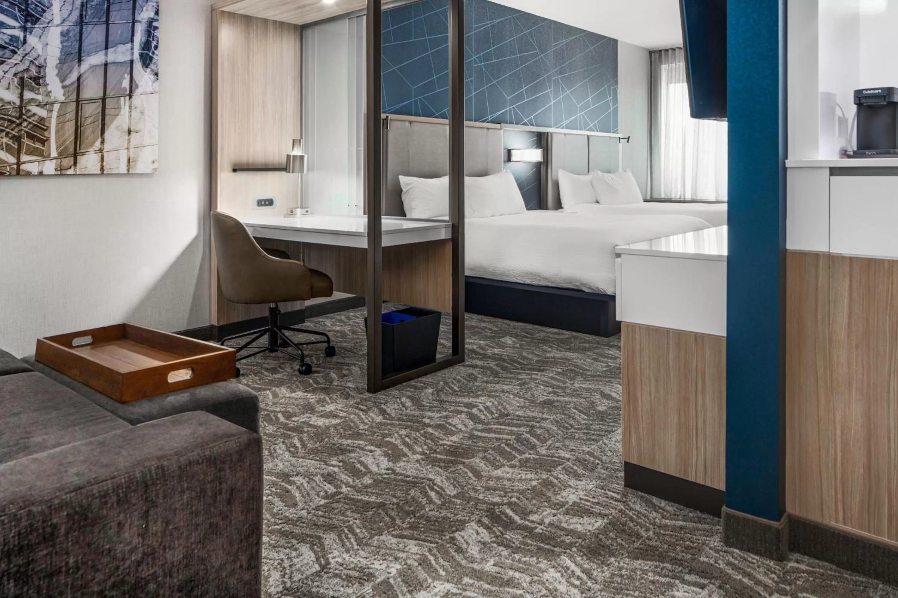 Photo of the whole room, Bed in SpringHill Suites by Marriott Charlotte Airport Lake Pointe