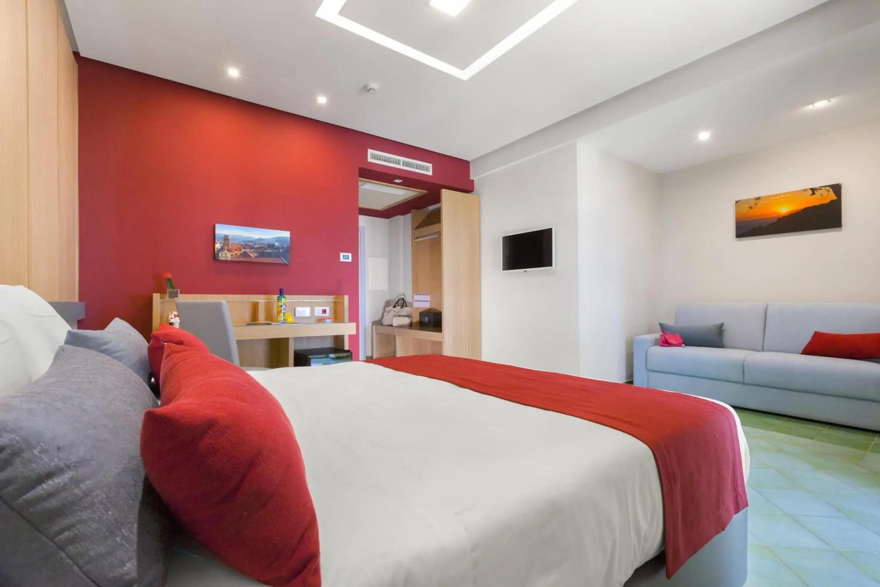 Bed in Hotel O Sole Mio