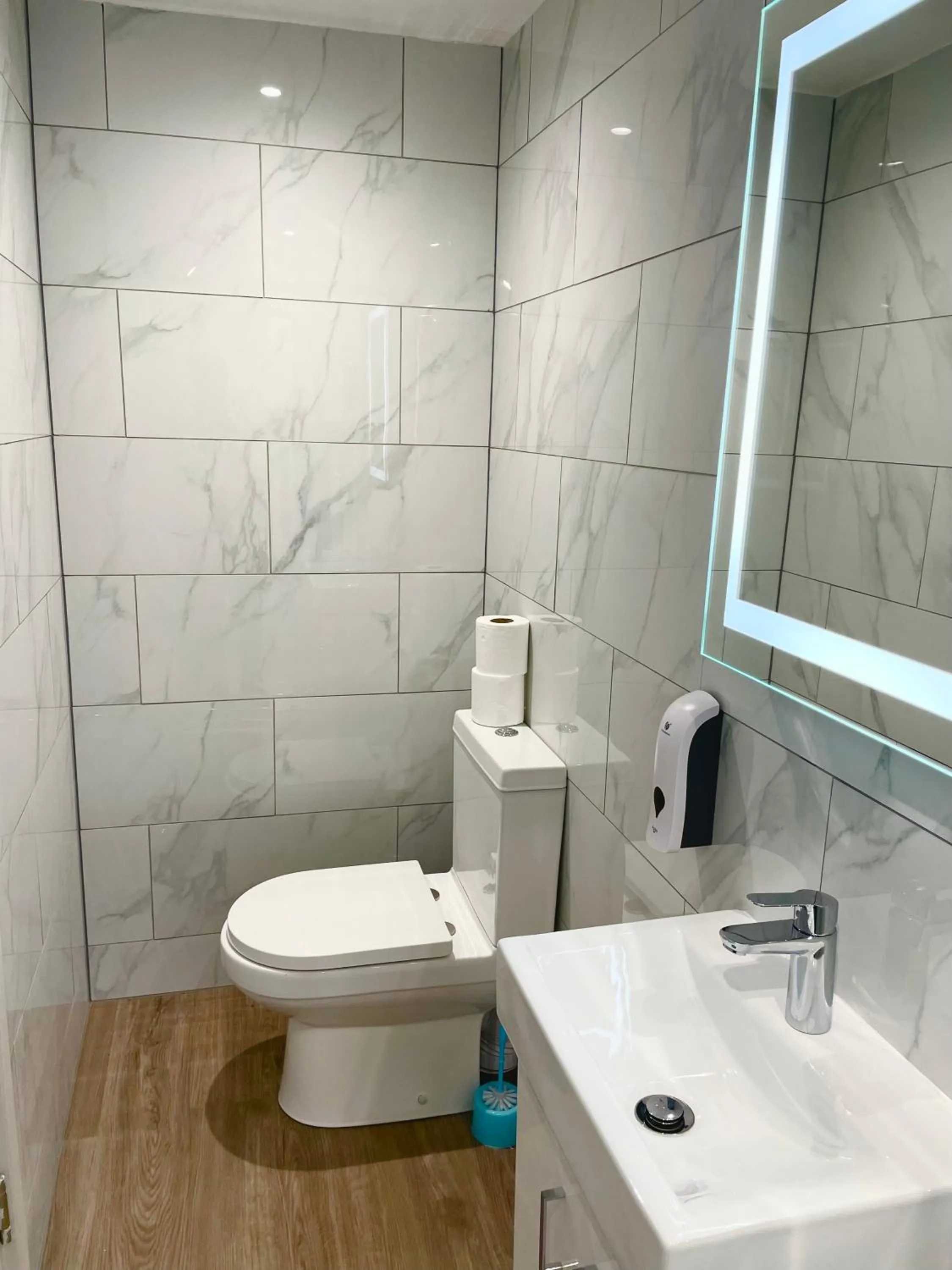 Toilet in Holtwhites Hotel