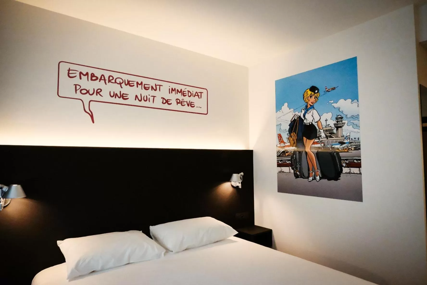 Decorative detail, Bed in ibis Styles Liege Guillemins