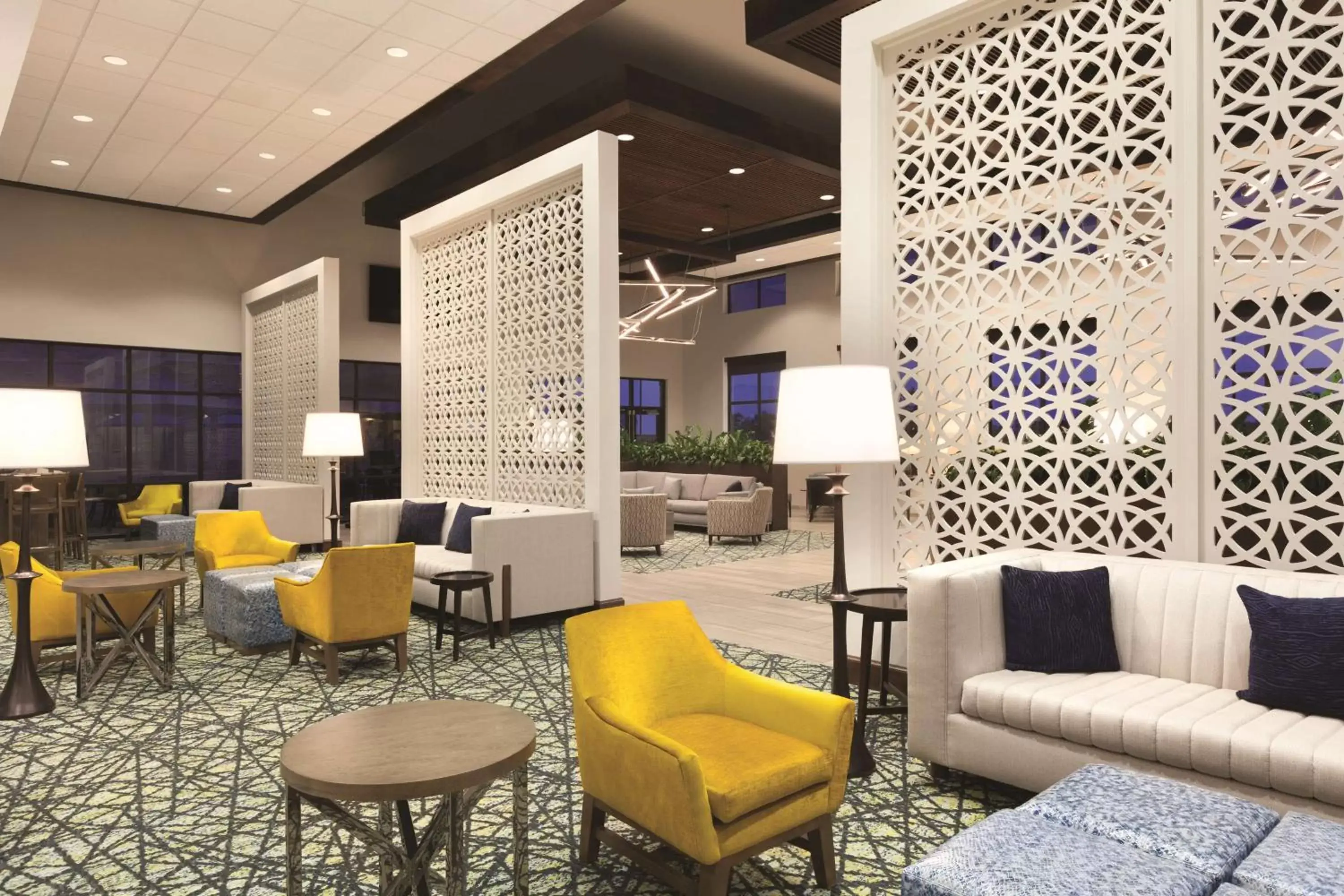 Lobby or reception, Lounge/Bar in Embassy Suites San Antonio Brooks City Base Hotel & Spa