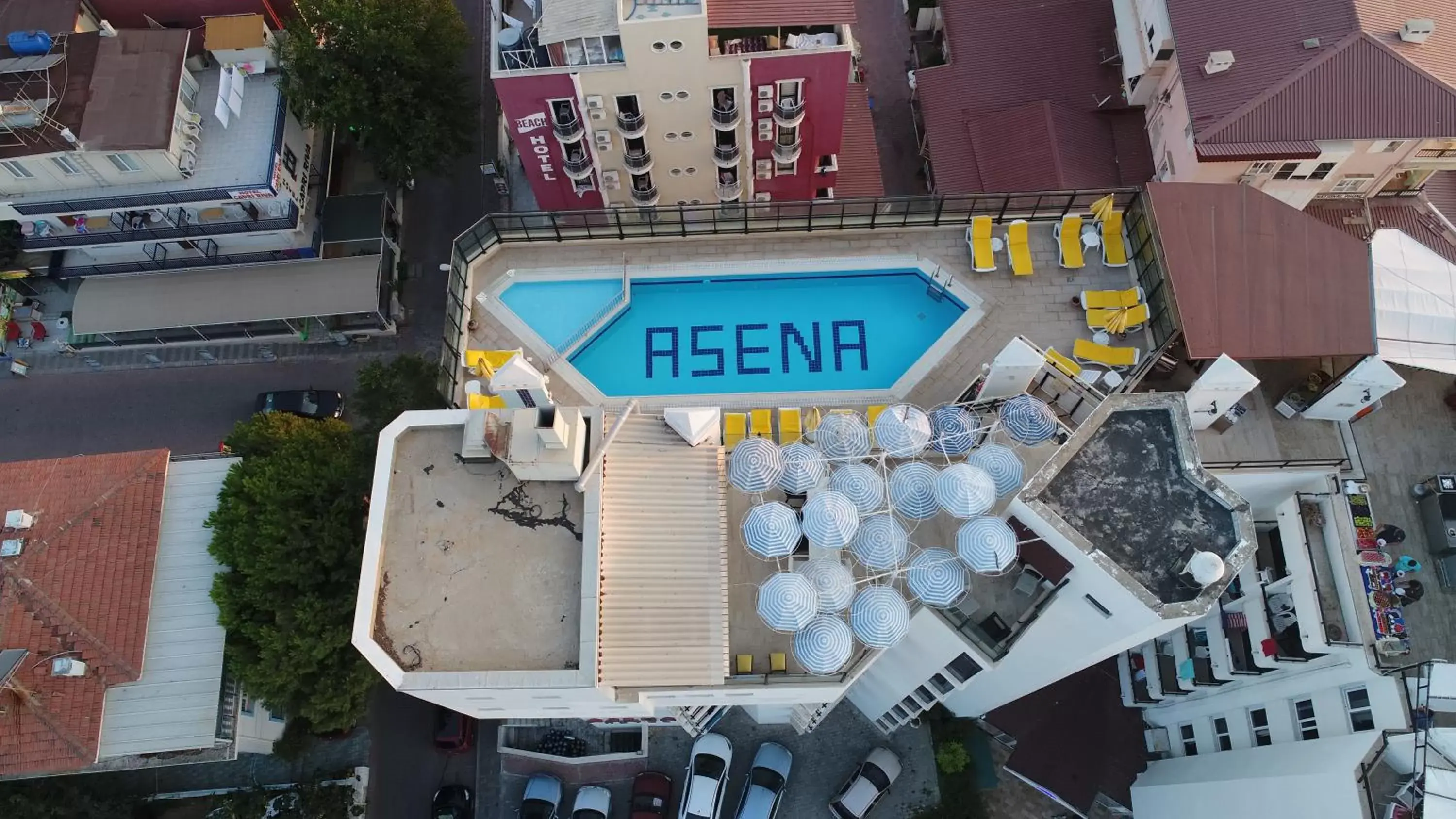 Pool view, Bird's-eye View in Asena Hotel