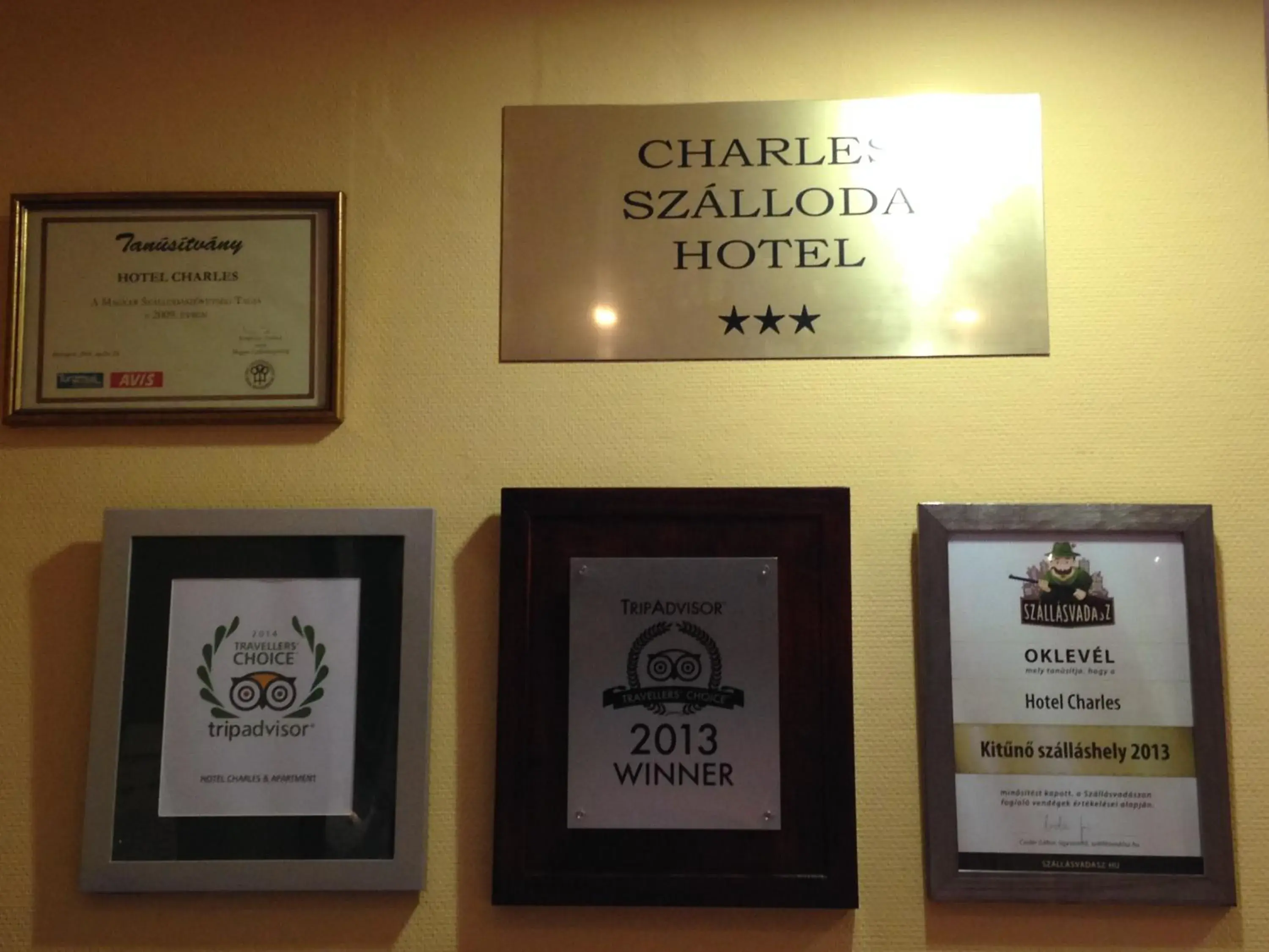Certificate/Award in Hotel Charles