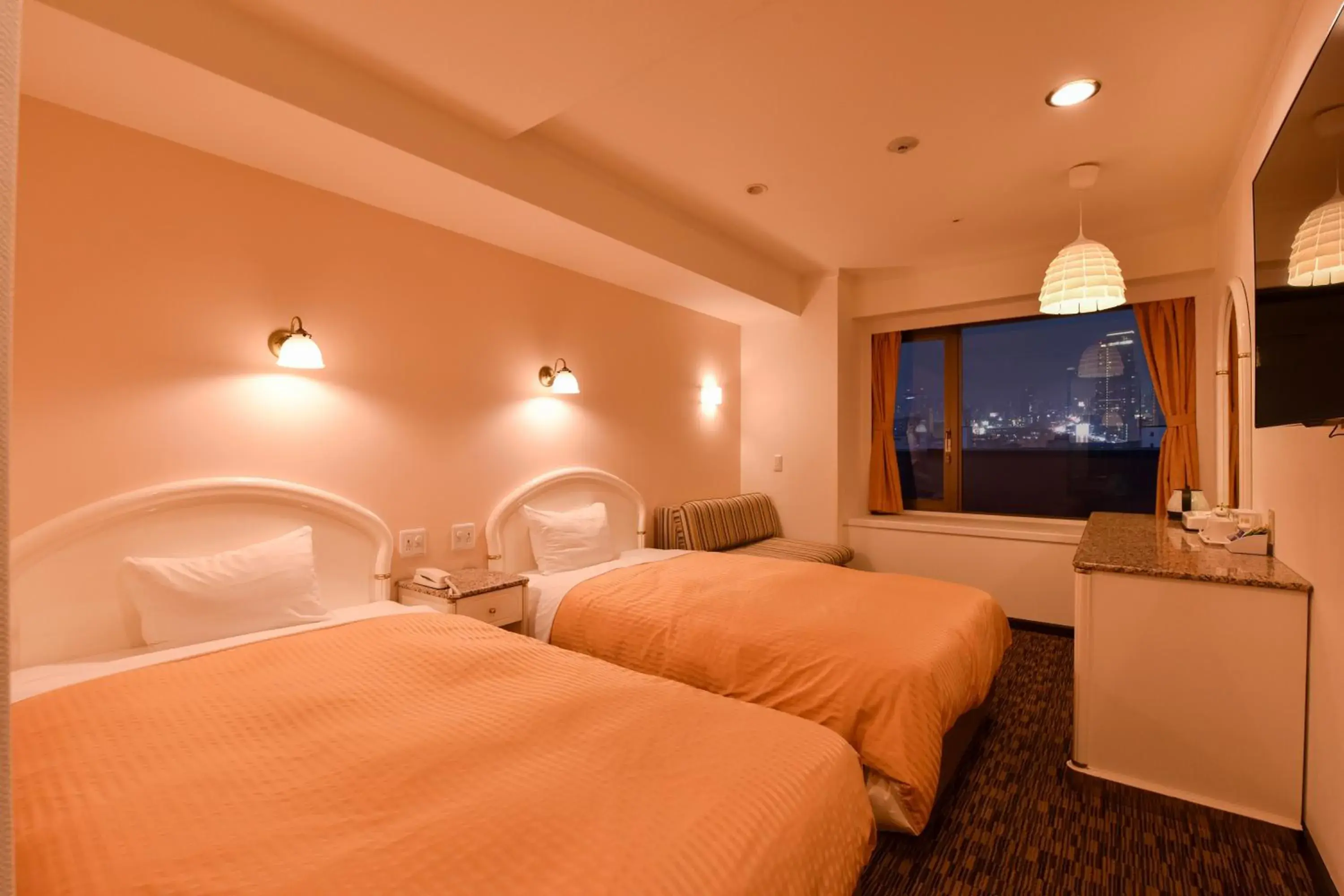 Bed in Kobe Sannomiya Union Hotel