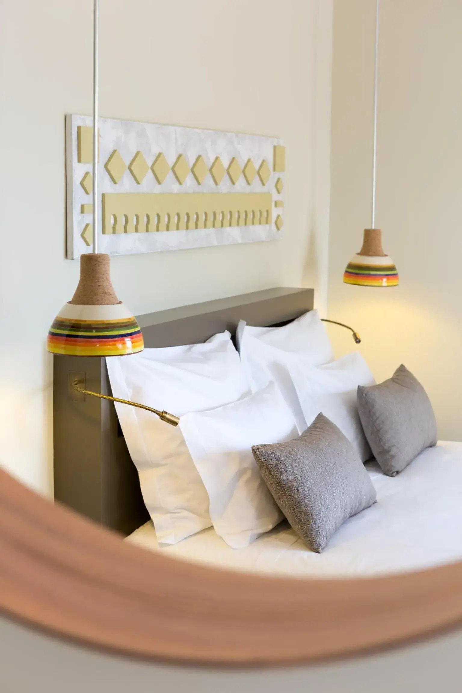 Decorative detail, Bed in OZADI Tavira Hotel