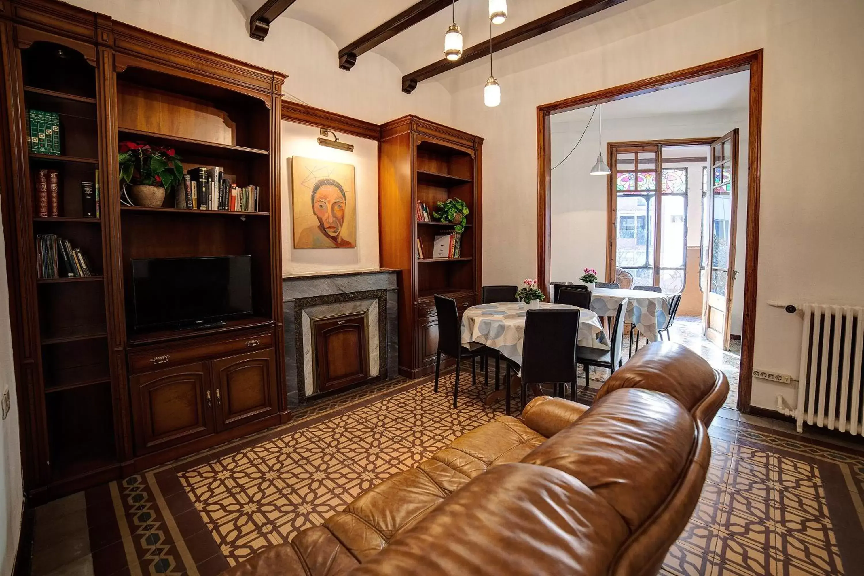 Property building, Seating Area in Bed in Girona