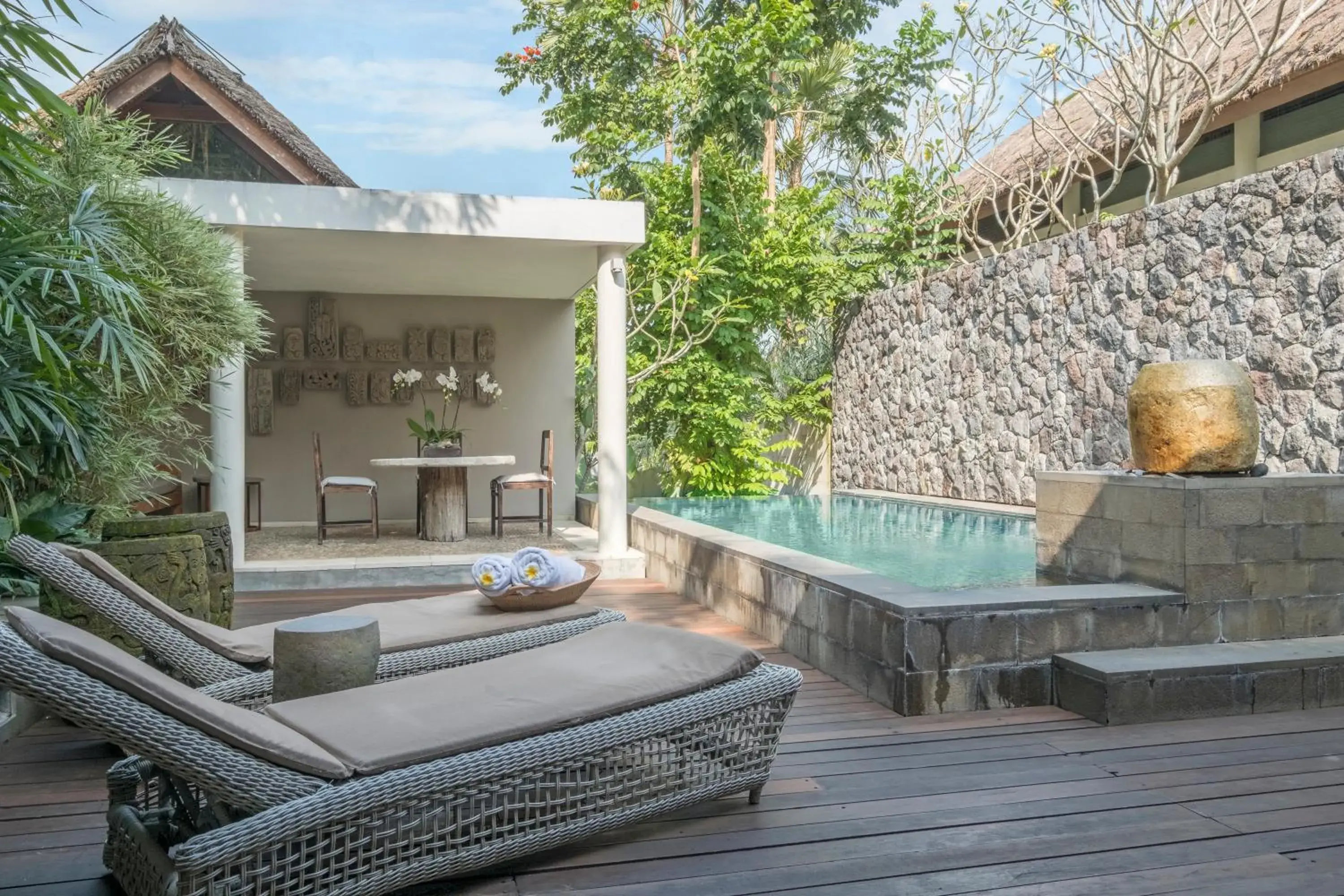 Patio, Swimming Pool in The Purist Villas & Spa Ubud