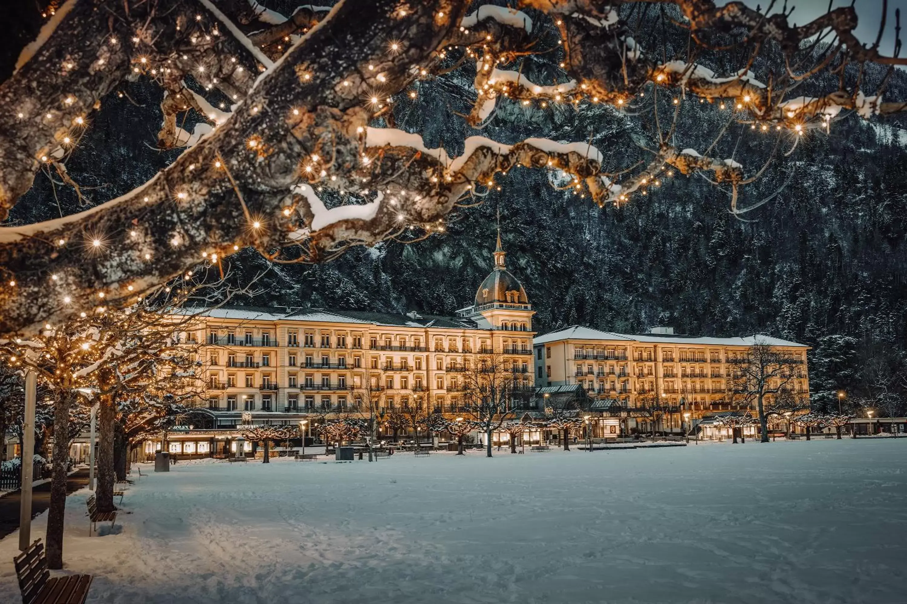 Property building, Winter in Victoria Jungfrau Grand Hotel & Spa