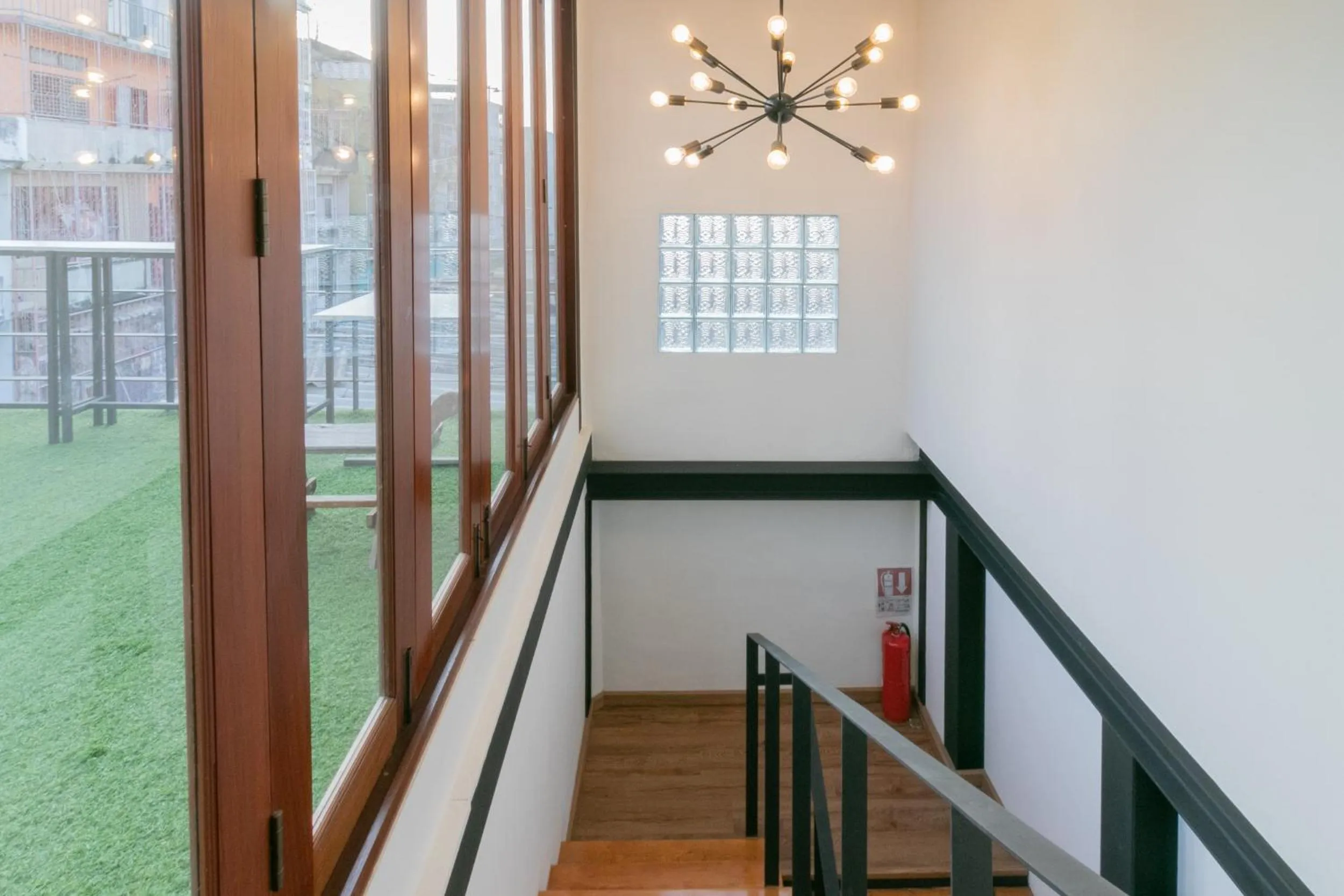 Decorative detail in Timber Hostel