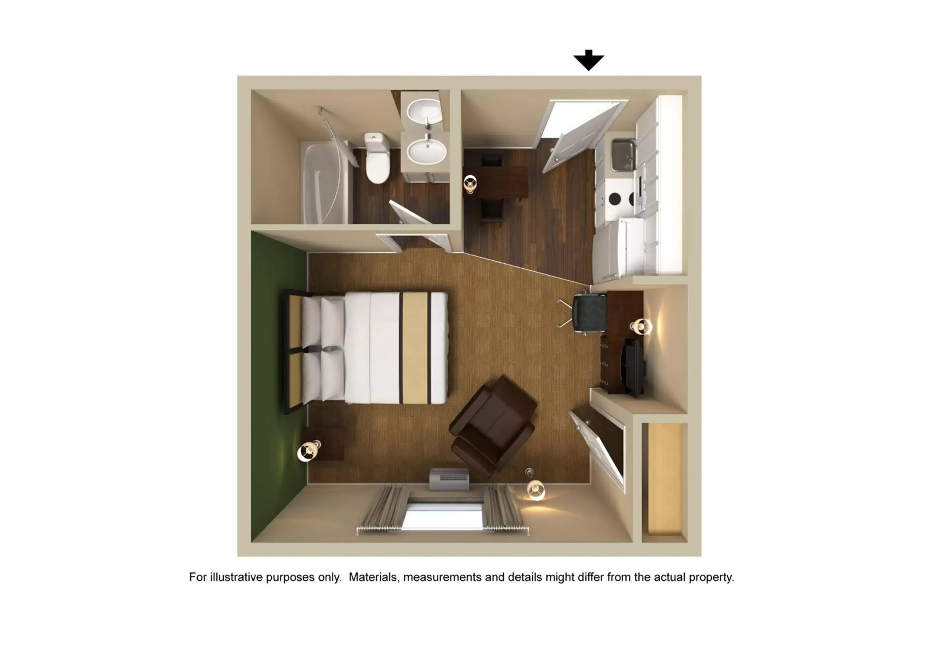 Floor Plan in Extended Stay America Suites - Chesapeake - Churchland Blvd