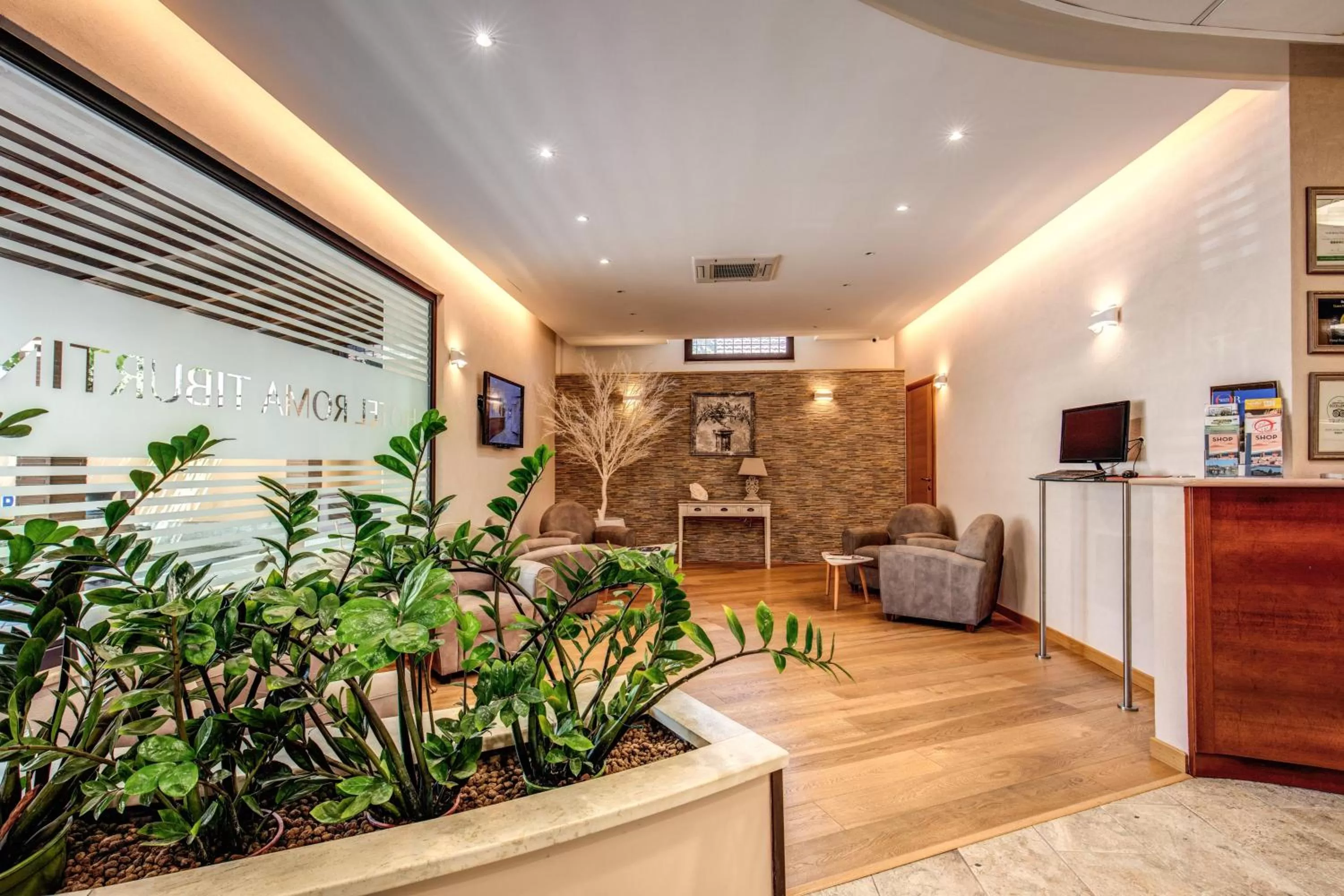 Communal lounge/ TV room in Hotel Roma Tiburtina Metro