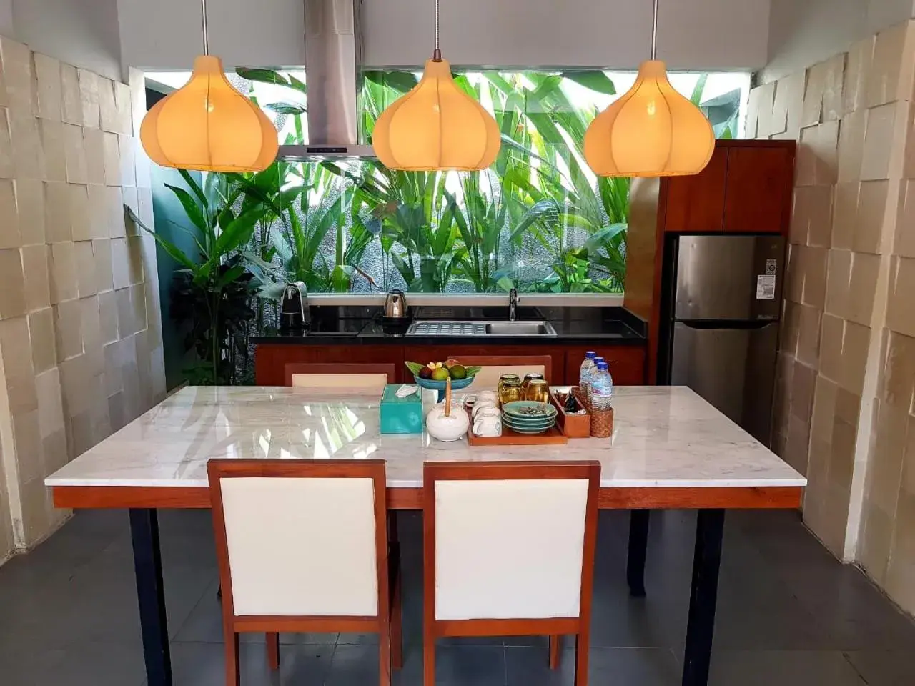 Kitchen or kitchenette in The Leaf Jimbaran Luxury Villas
