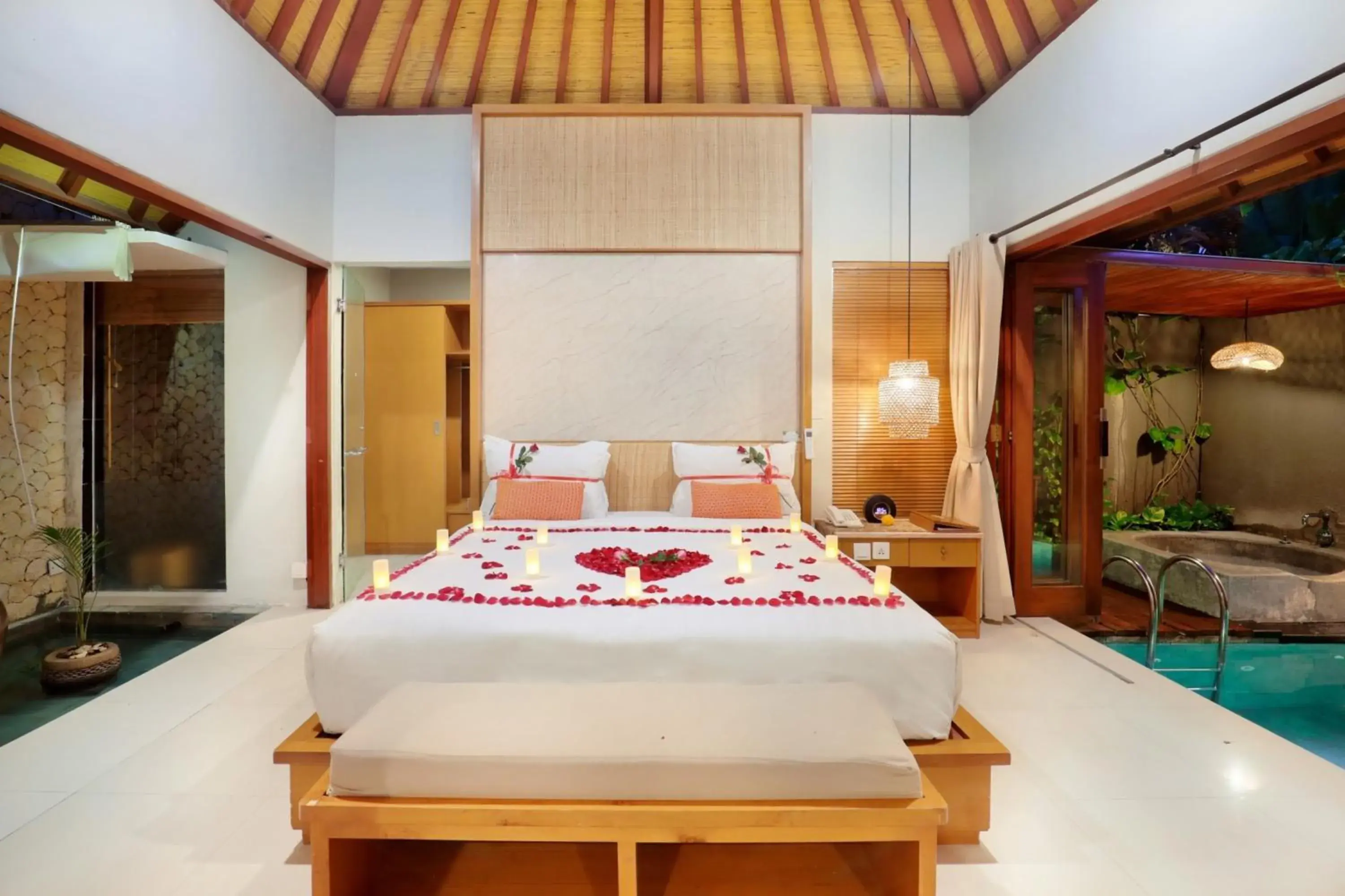 Decorative detail, Bed in Seminyak Sanctuary Villa by Ini Vie Hospitality