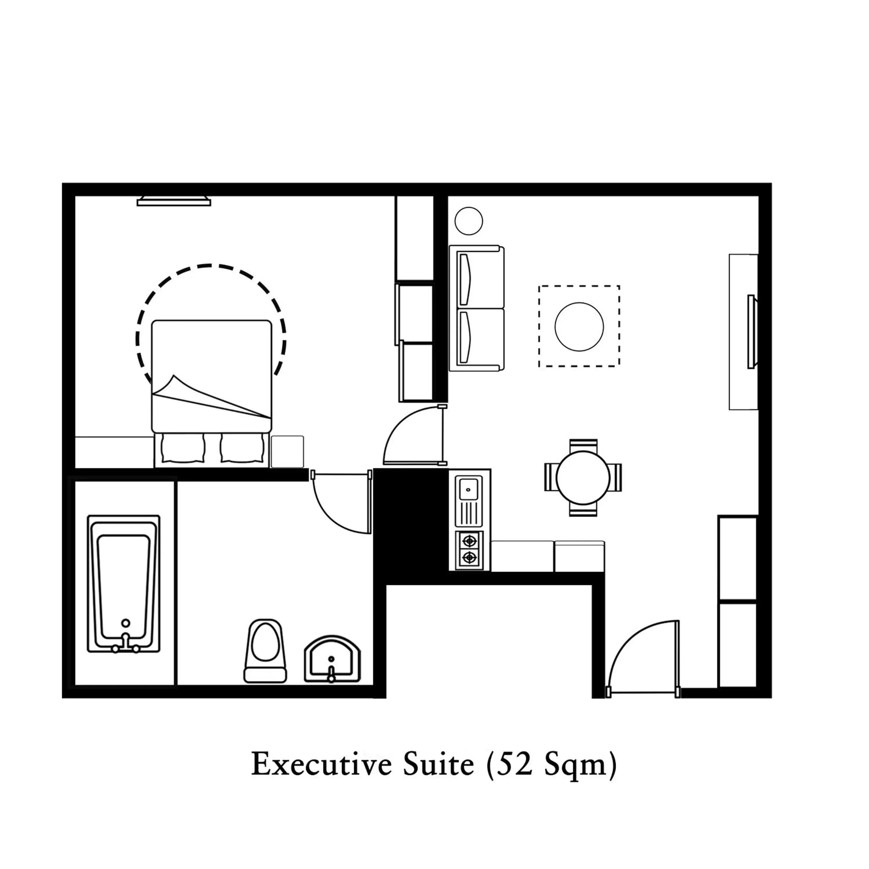 Kitchen or kitchenette, Floor Plan in Somerset Sudirman Jakarta