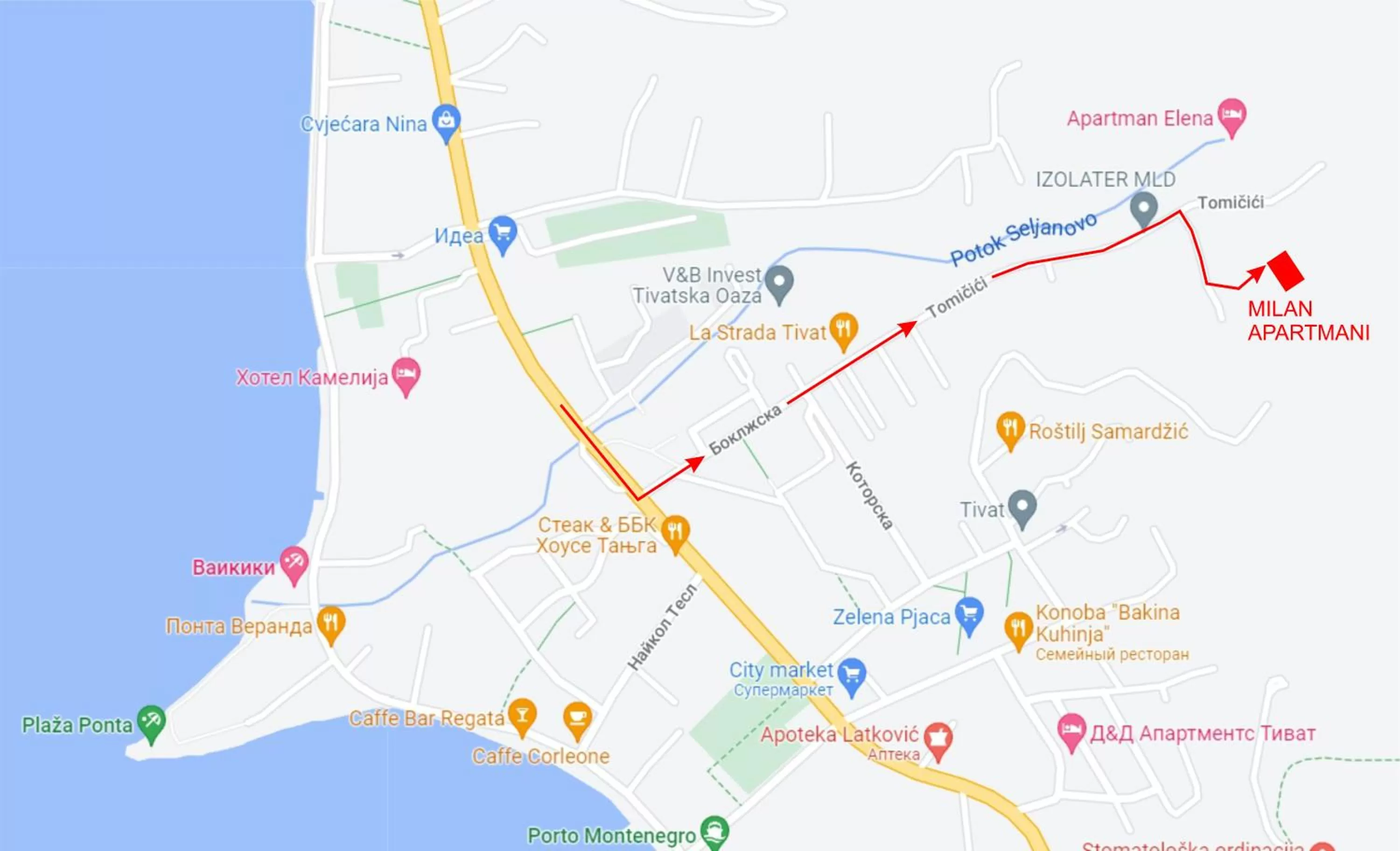 Bird's-eye View in Tivat Apartments