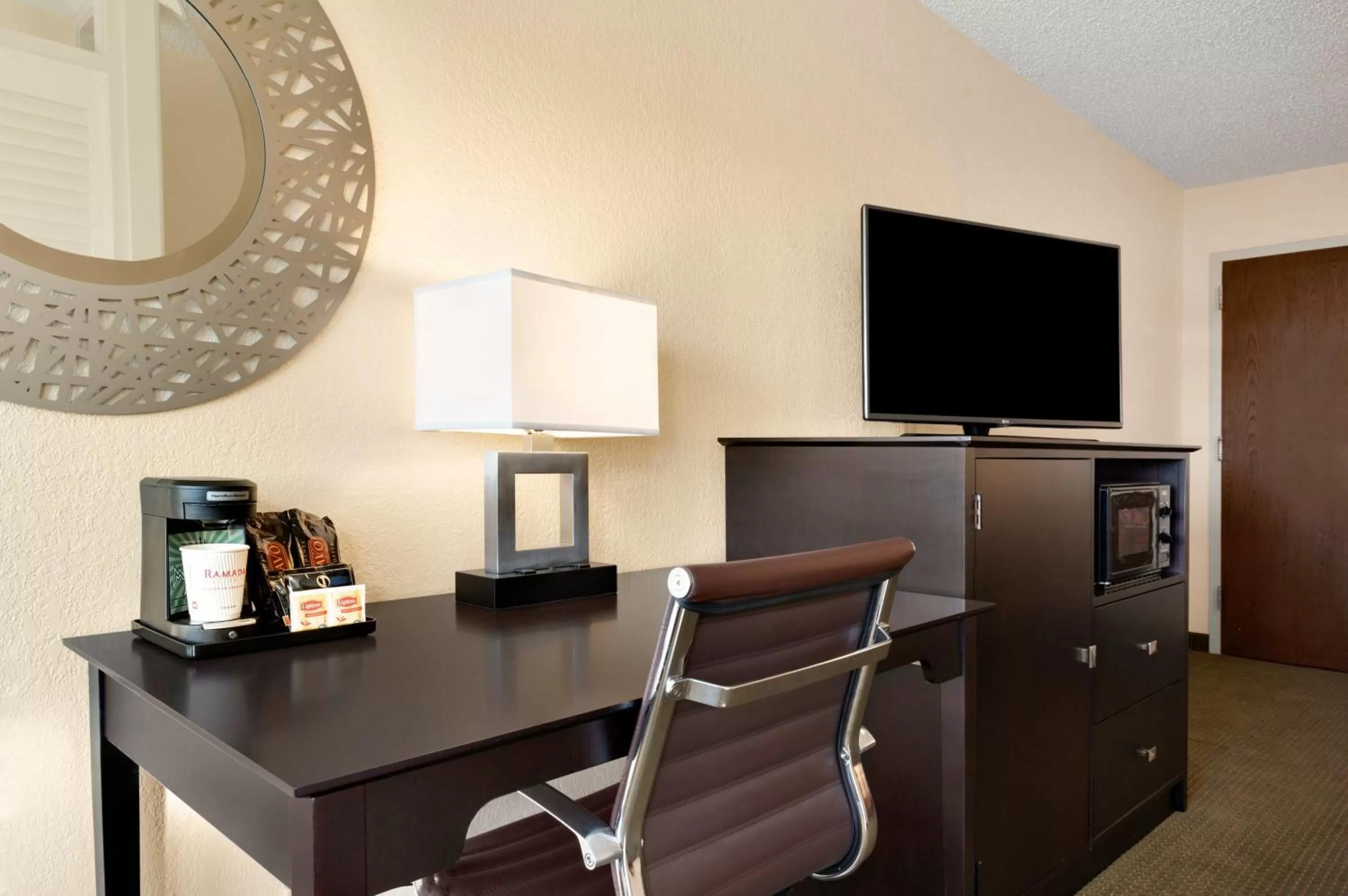 Decorative detail, TV/Entertainment Center in Ramada Plaza by Wyndham Gillette Conference Center