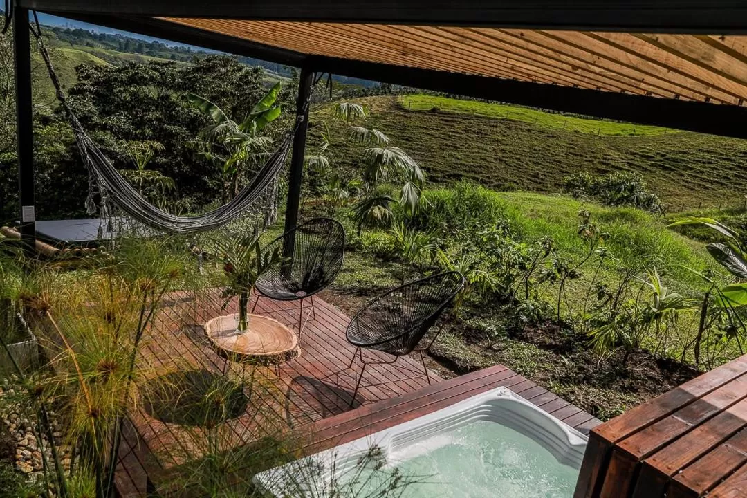 Living room, Pool View in Ecohotel Monte Tierra Habitaciones y Glamping