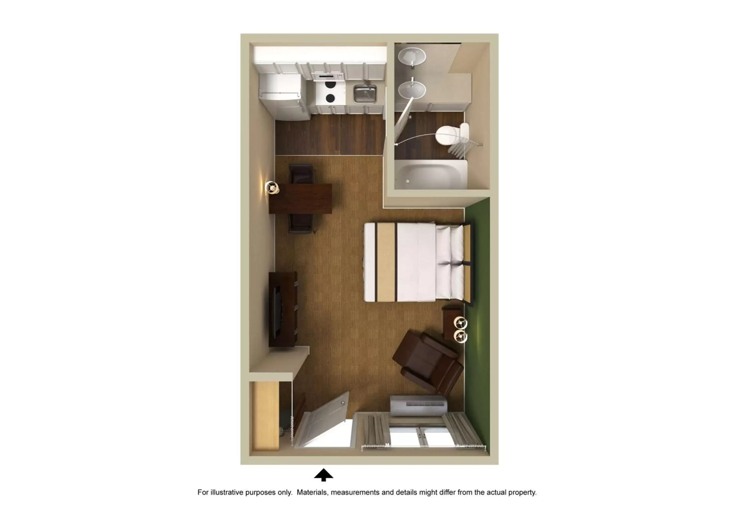 Bedroom, Floor Plan in Extended Stay America Suites - Denver - Lakewood South