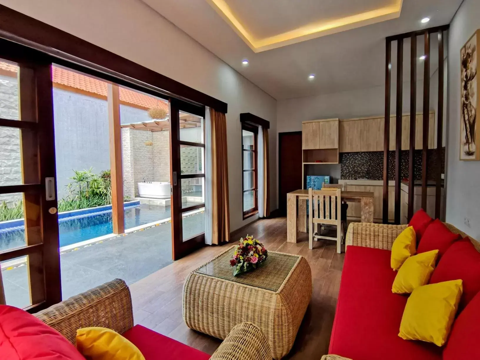 Living room in Kuta Puri Bungalows, Villas and Resort