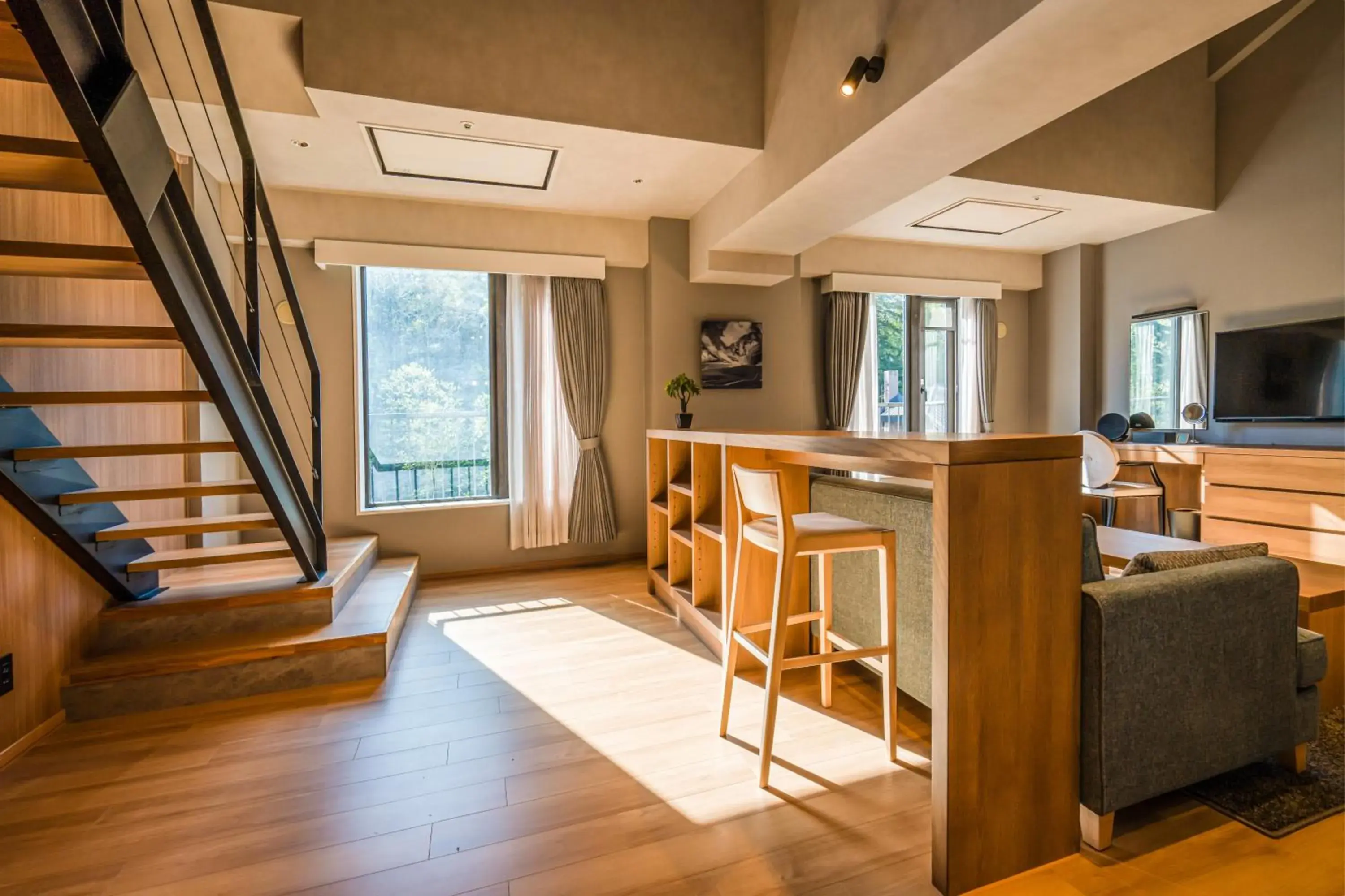 Living room in Asahidake Onsen Hotel Bear Monte