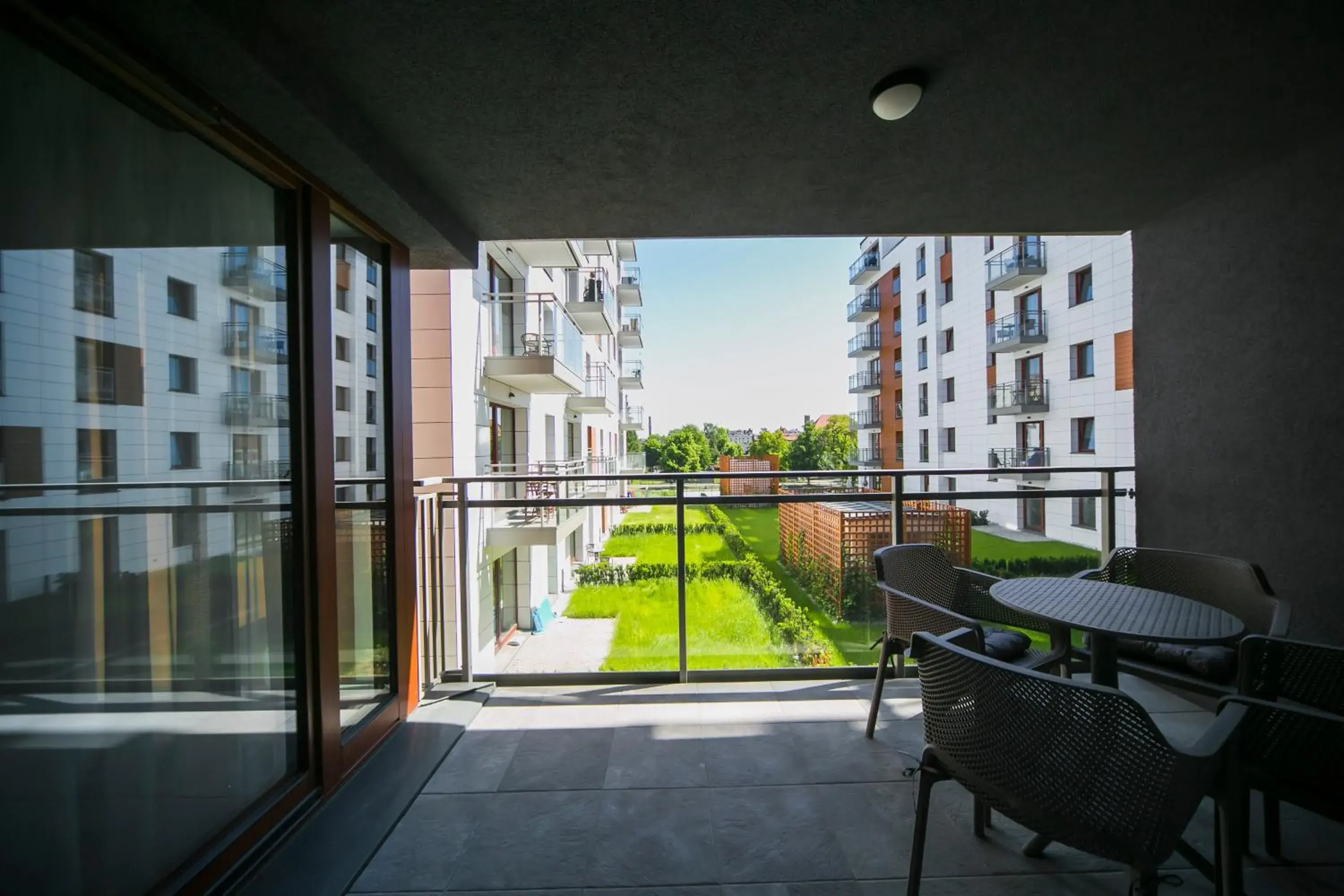 Balcony/Terrace in GRANO APARTMENTS Gdansk Nowa Motlawa SPA & Wellness