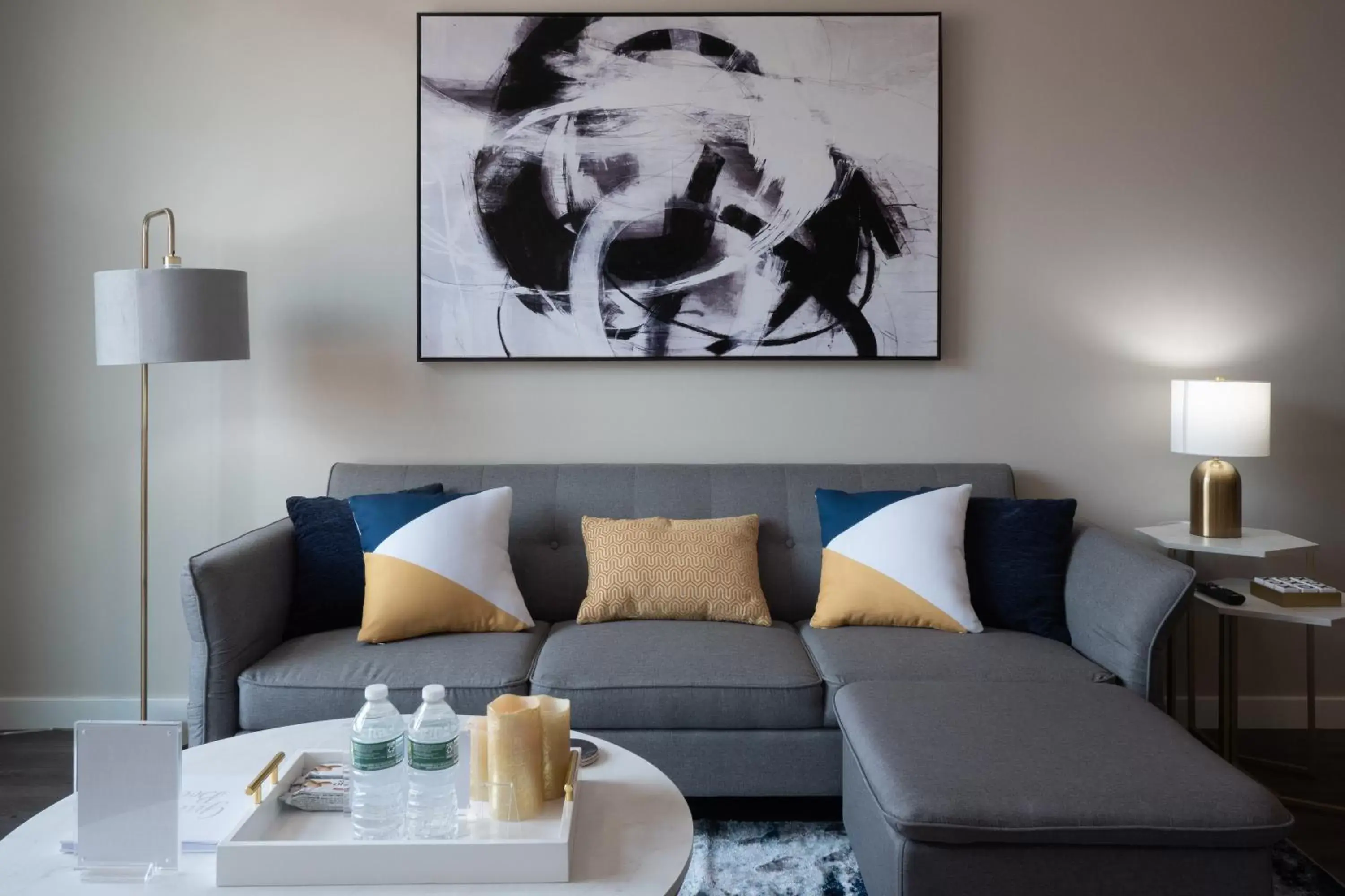 Living room, Seating Area in Luxury Furnished Apartments by Hyatus Downtown at Yale