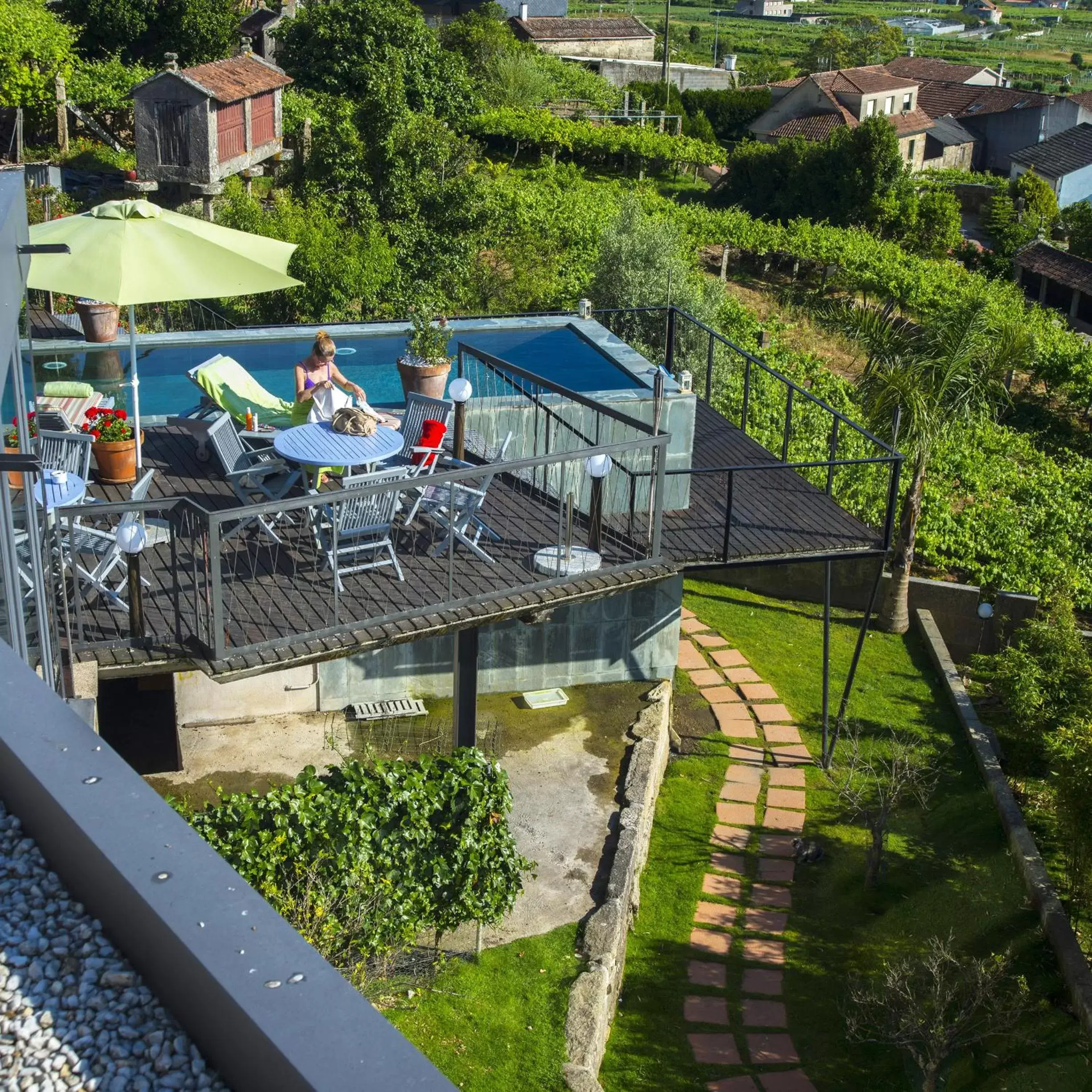 Swimming pool, Garden View in Quinta de San Amaro Rias Baixas