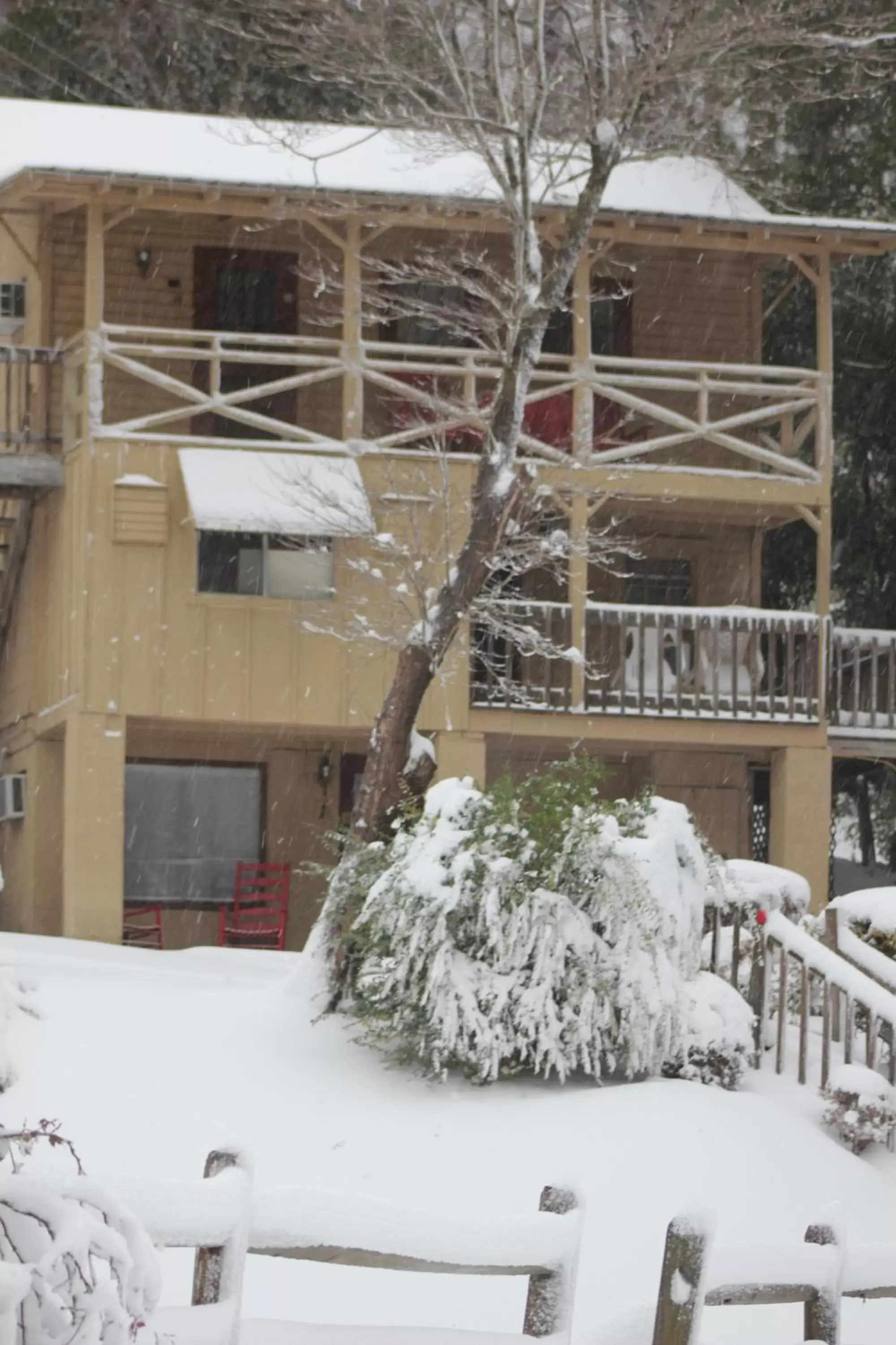 Winter in The Evening Shade River Lodge and Cabins