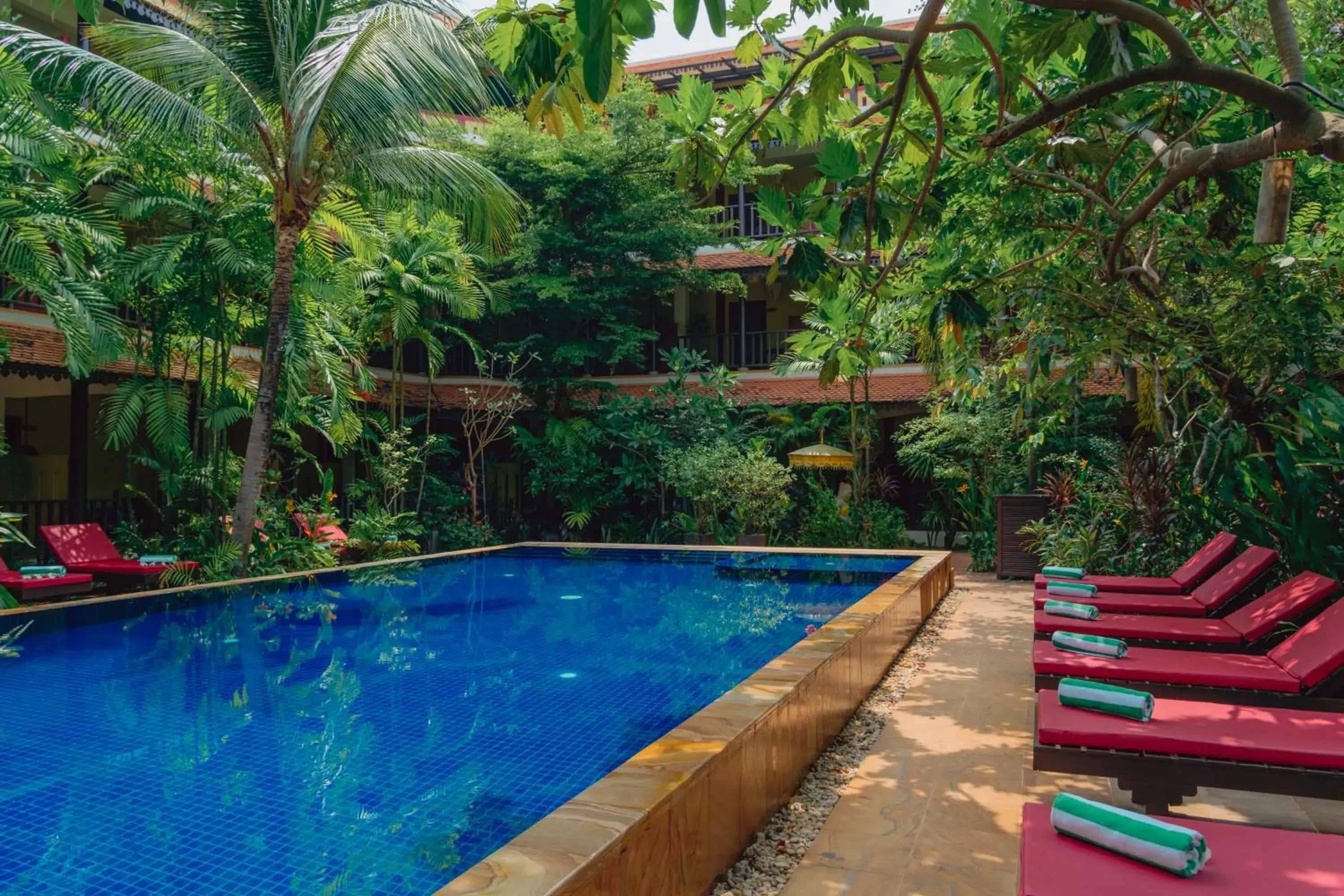 Natural landscape, Swimming Pool in Pandora Suite D'Angkor