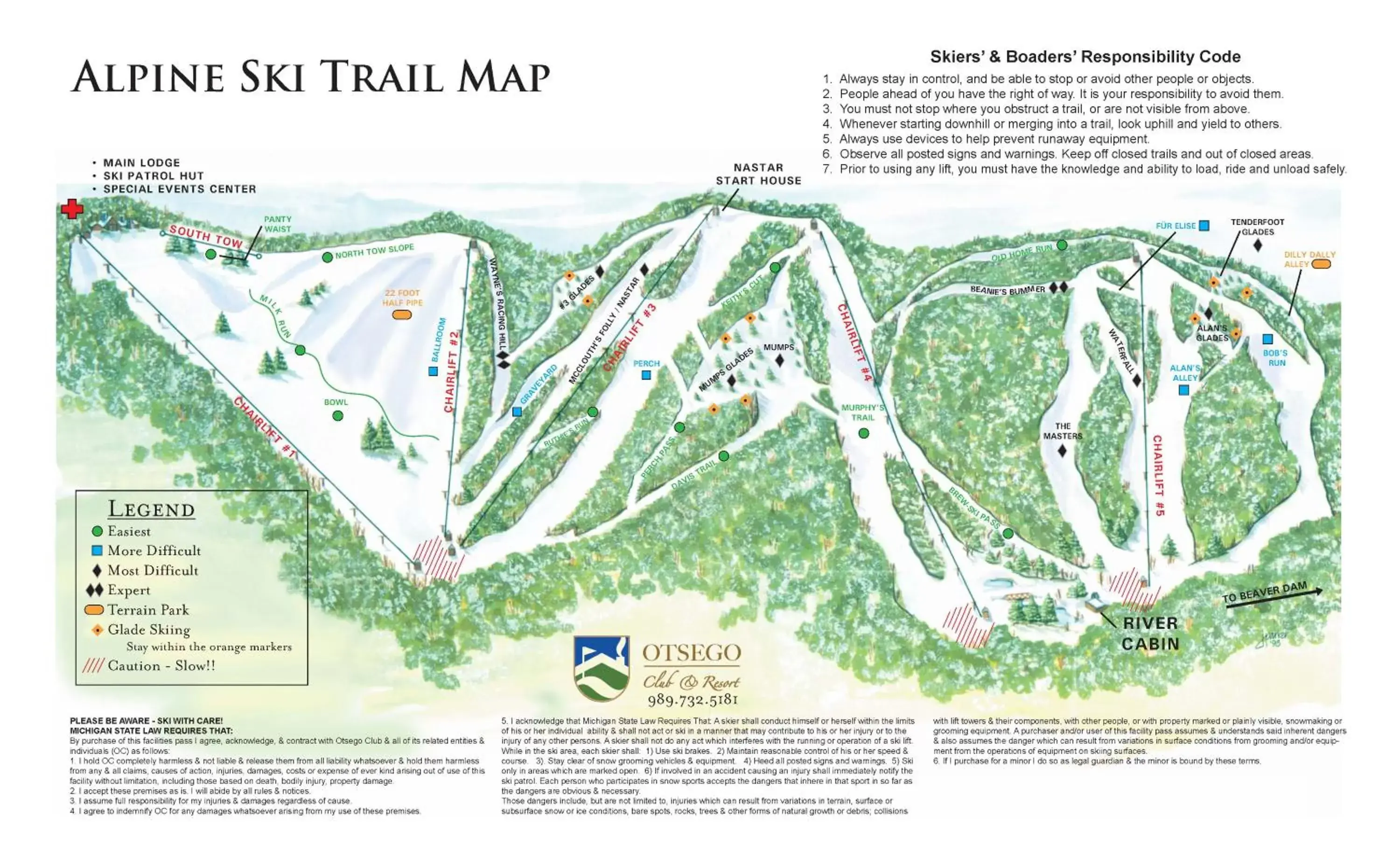 Skiing, Bird's-eye View in Otsego Resort