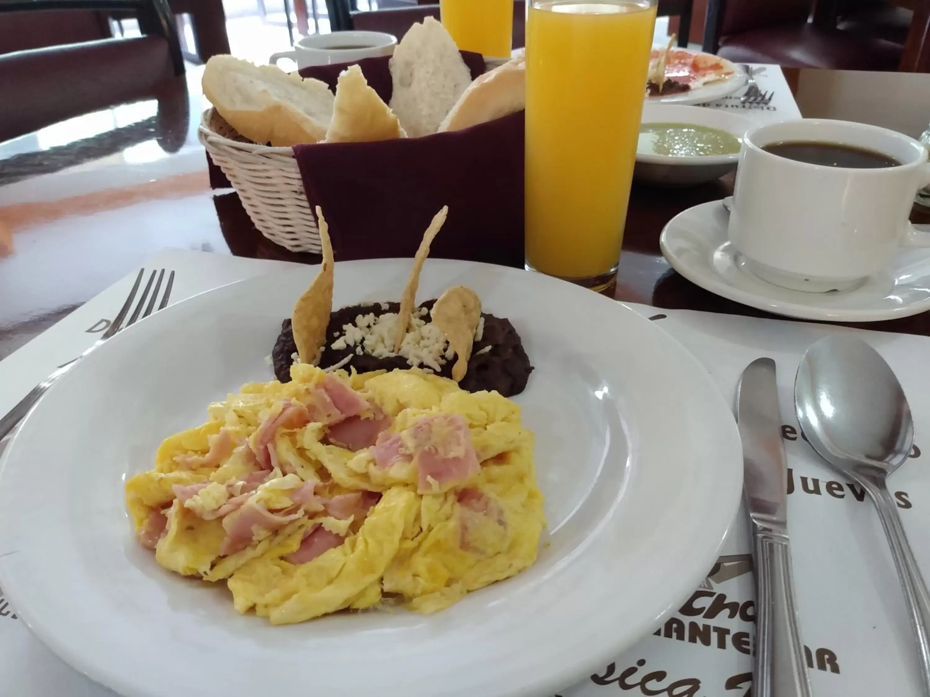 Breakfast in Hotel Maria Victoria Xalapa