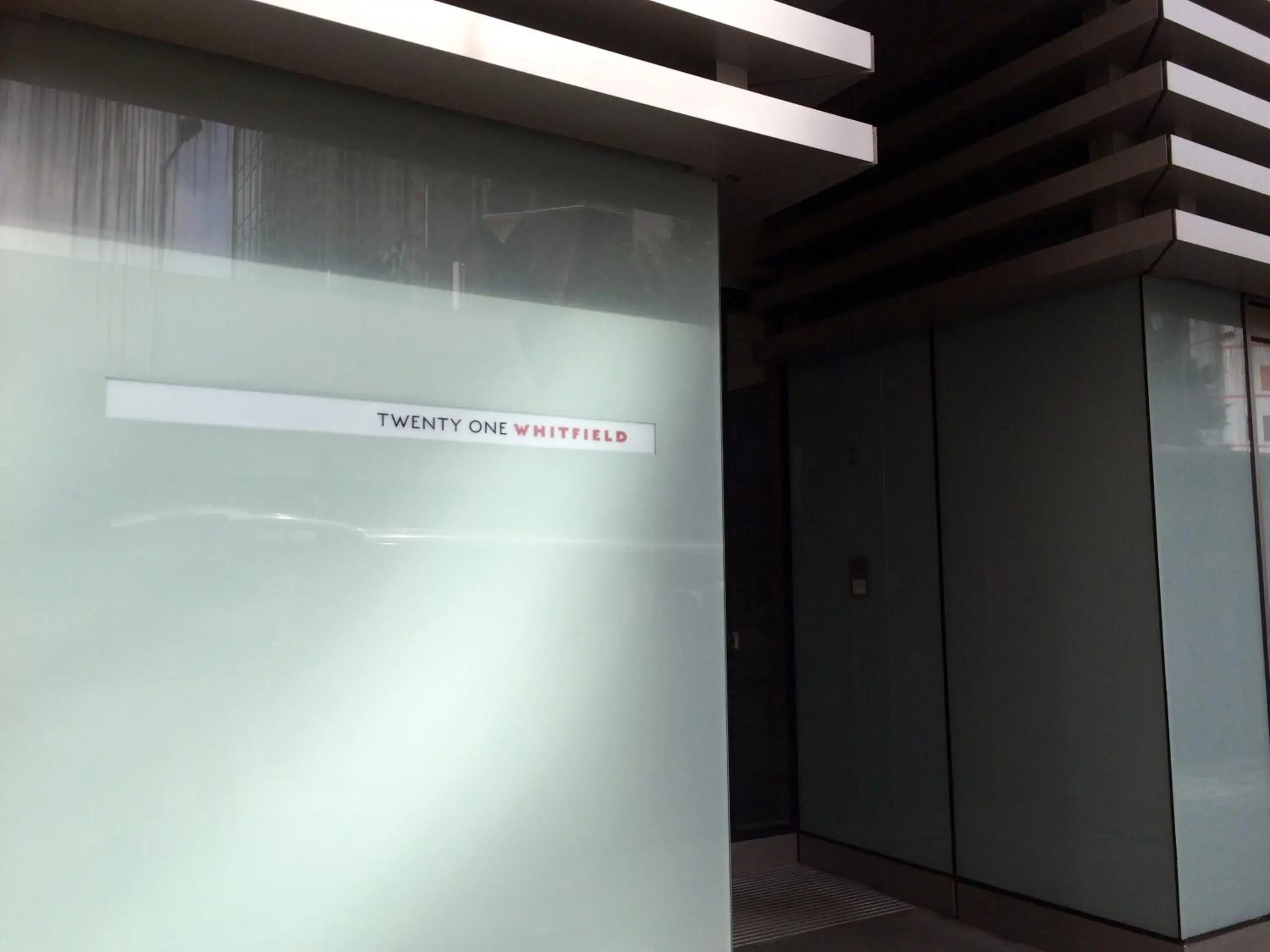 Facade/entrance in Twenty One Whitfield Facade/entrance in Twenty One Whitfield