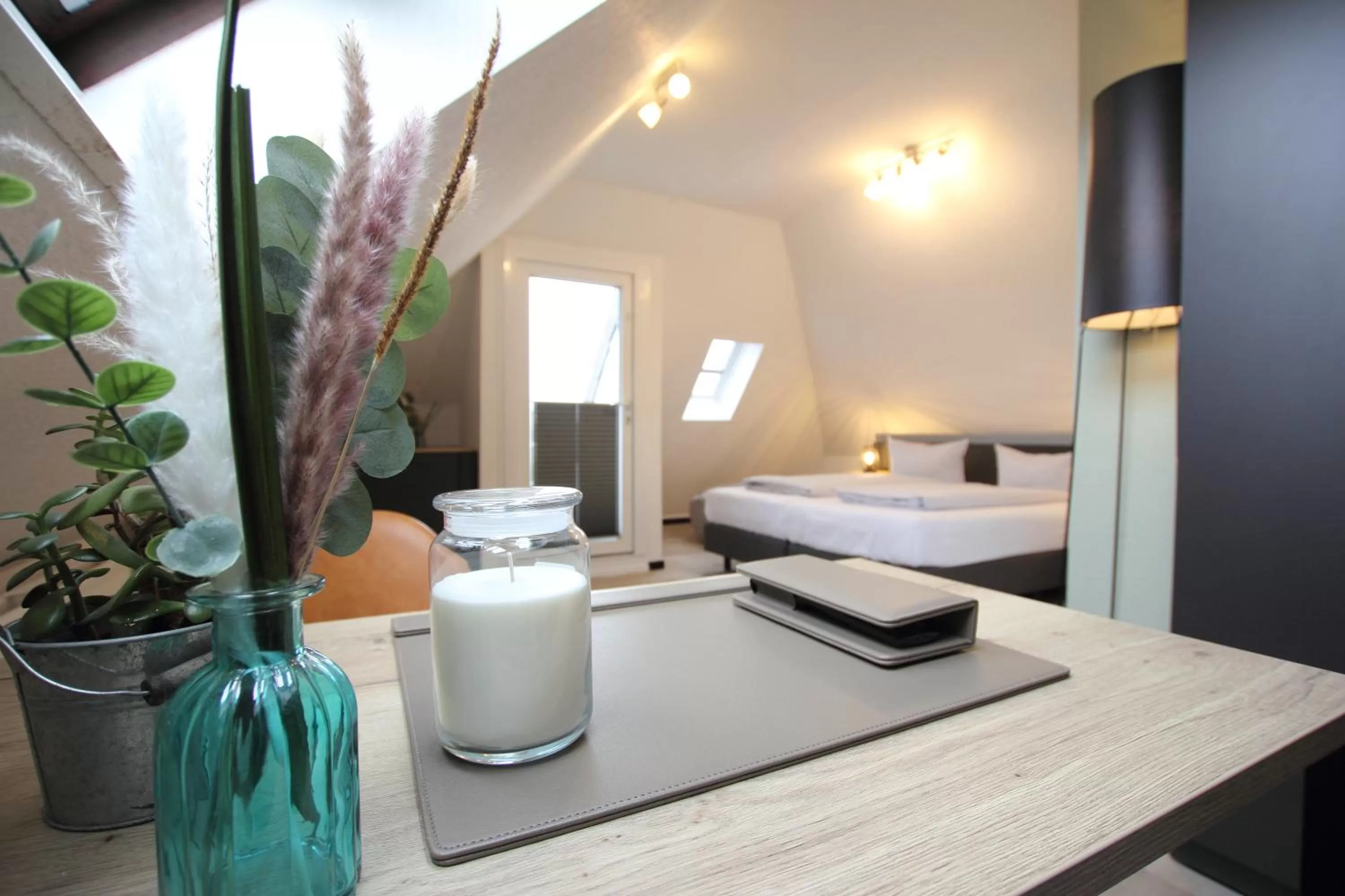 Photo of the whole room, Bed in zeitlos Hotel und Restaurant am Fuchsbach