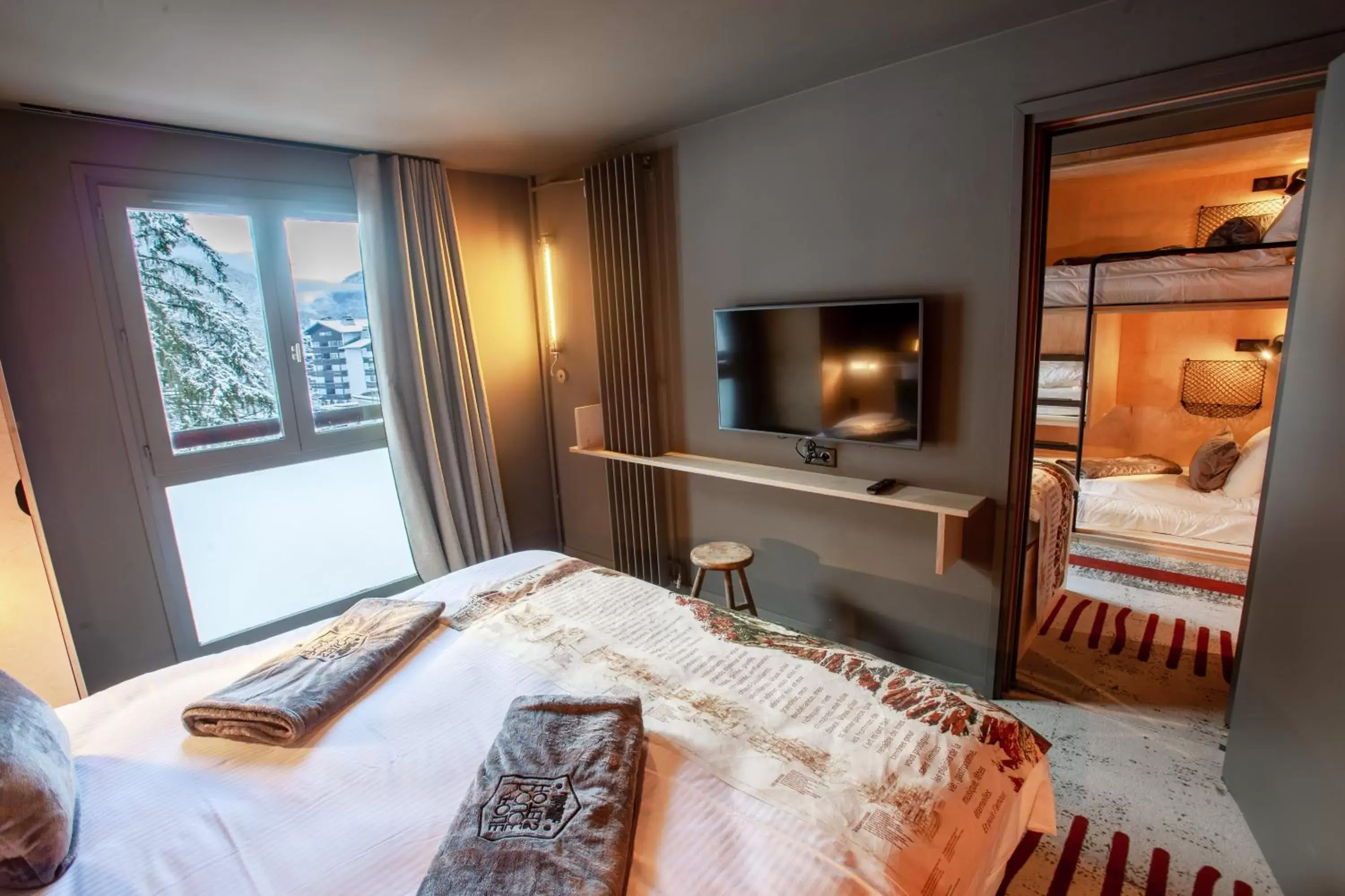 Bed in La Folie Douce Hotels Chamonix