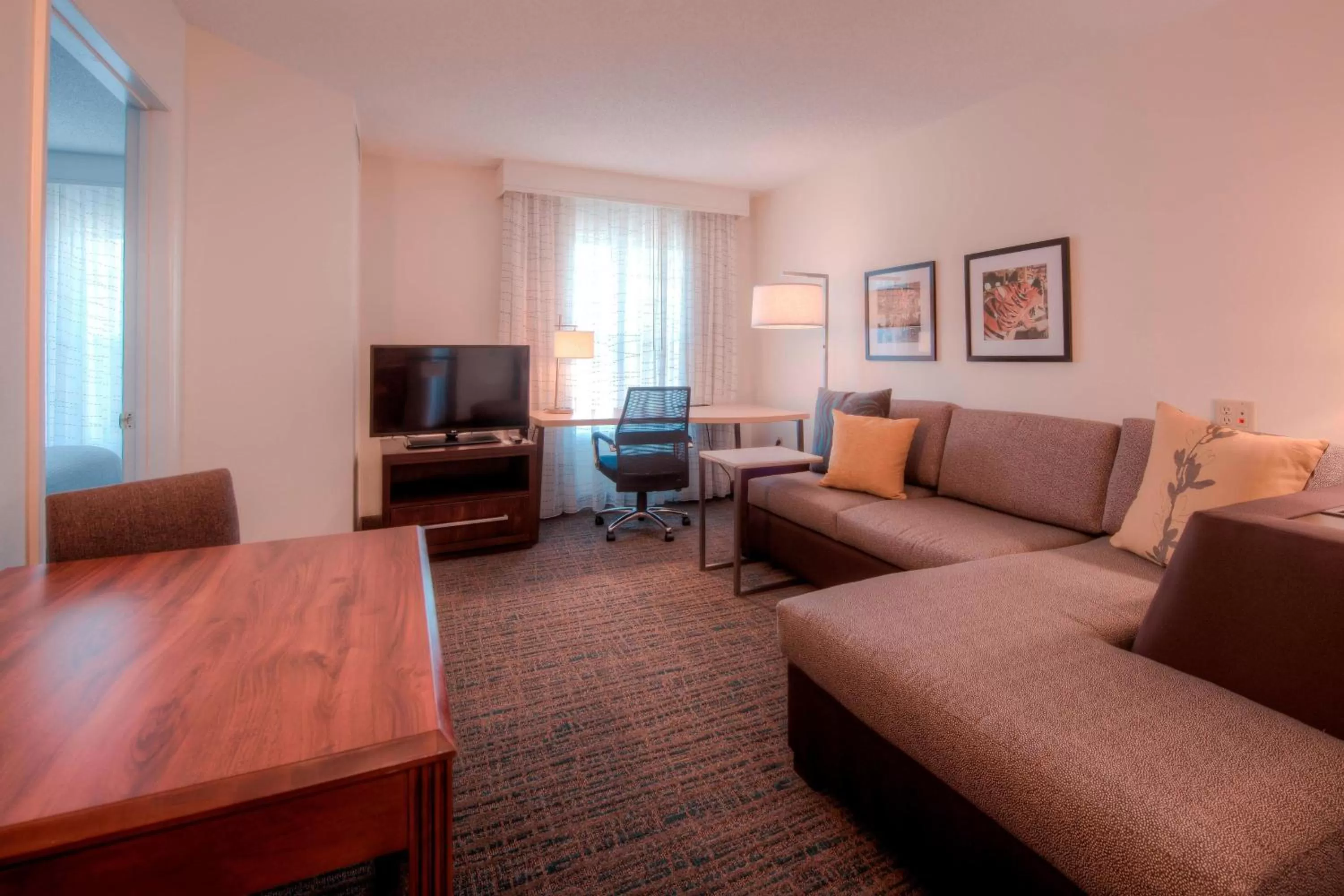 One-Bedroom Queen Suite with Sofa Bed and Adapted Tub - Mobility Accessible in Residence Inn by Marriott Raleigh Crabtree Valley