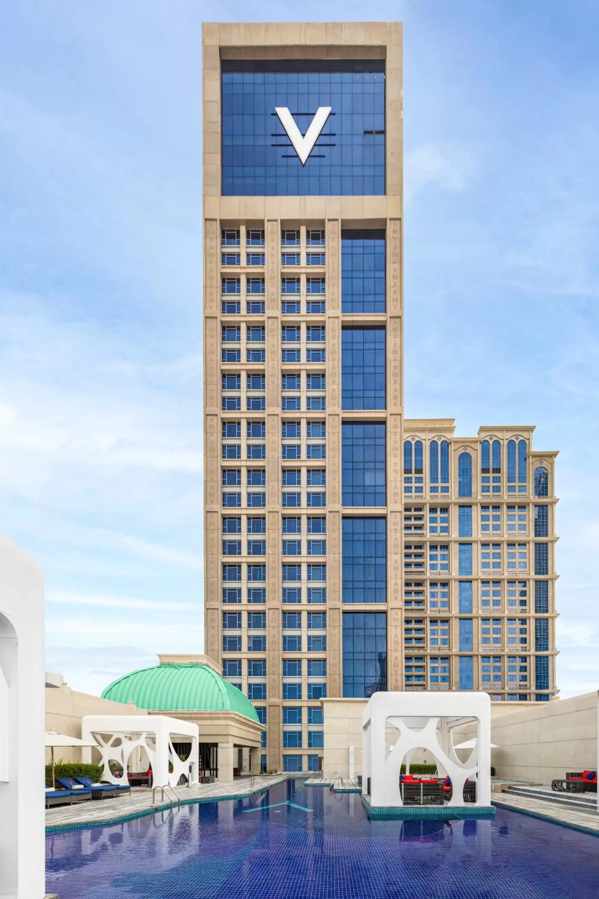Property building in V Hotel Dubai, Curio Collection by Hilton Property building in V Hotel Dubai, Curio Collection by Hilton
